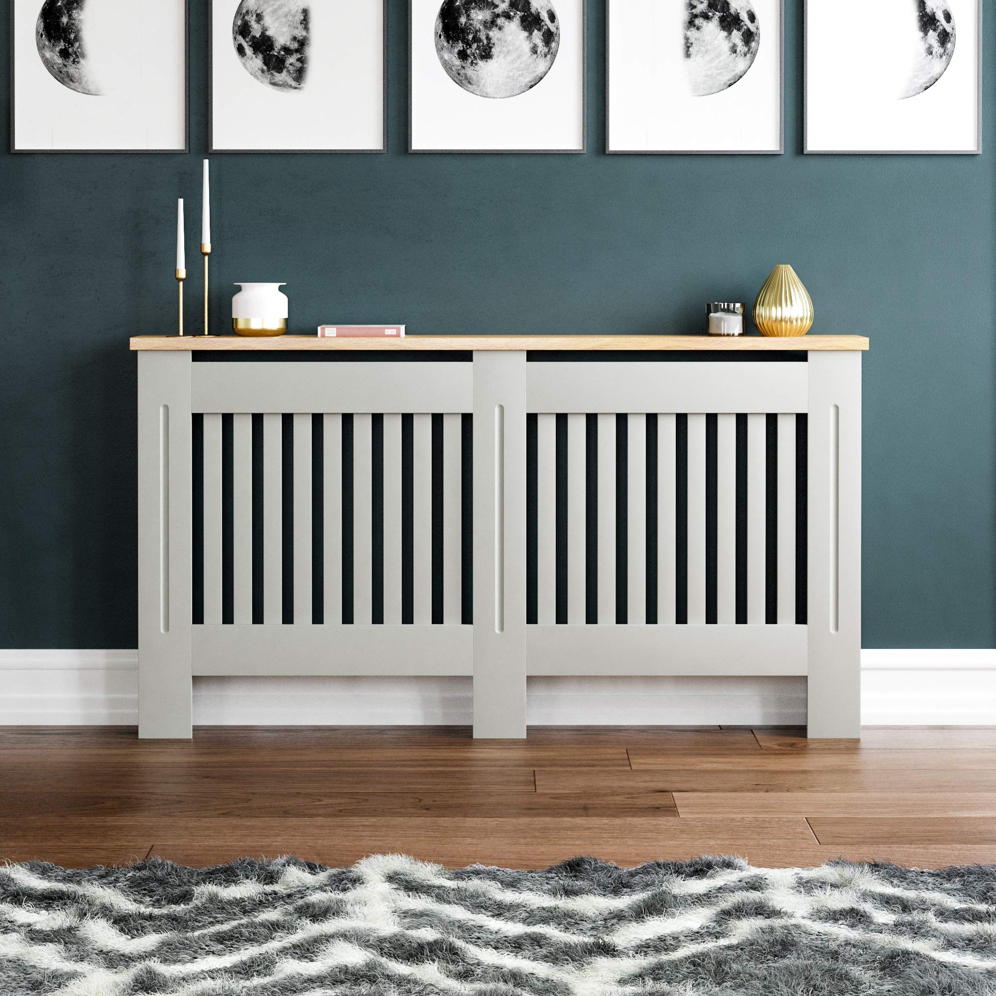 Vida Designs Arlington Radiator Cover - Large | Olive Grey | Engineered Wood 7