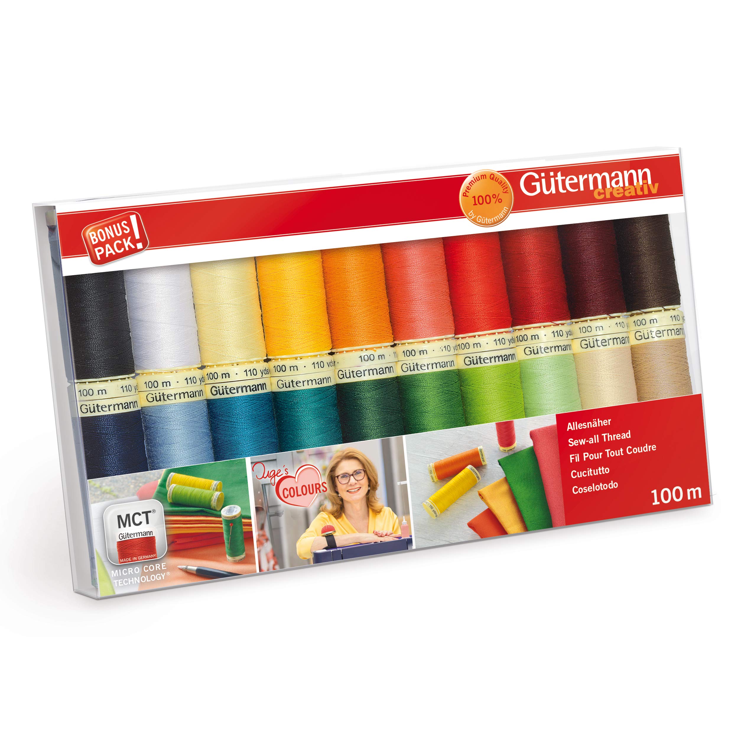 Gütermann Sew-All Thread Set 734610-1 - 20 Reels Multicoloured Polyester | 100m per Spool 1