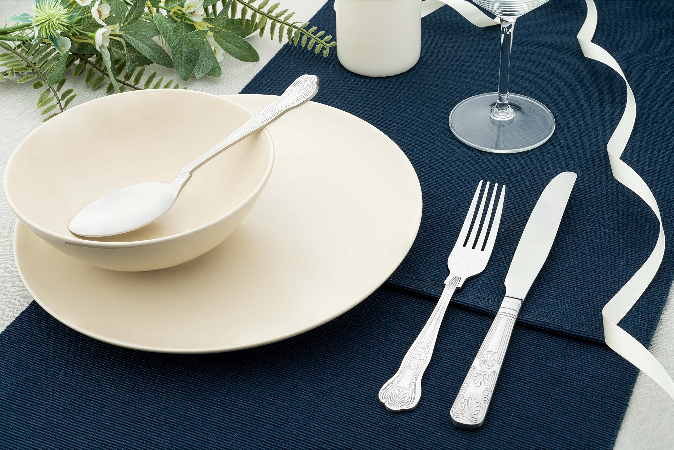 Grunwerg Kings Cutlery - 18/0 Stainless Steel Teaspoons | Set of 12 | Model TESKGR 4