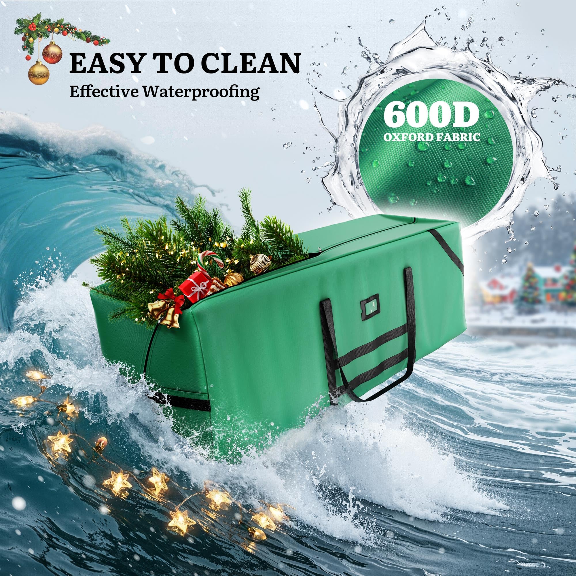 YITAHOME Christmas Tree Storage Bag - Waterproof, Durable, Fits Trees up to 9 ft | Green 6