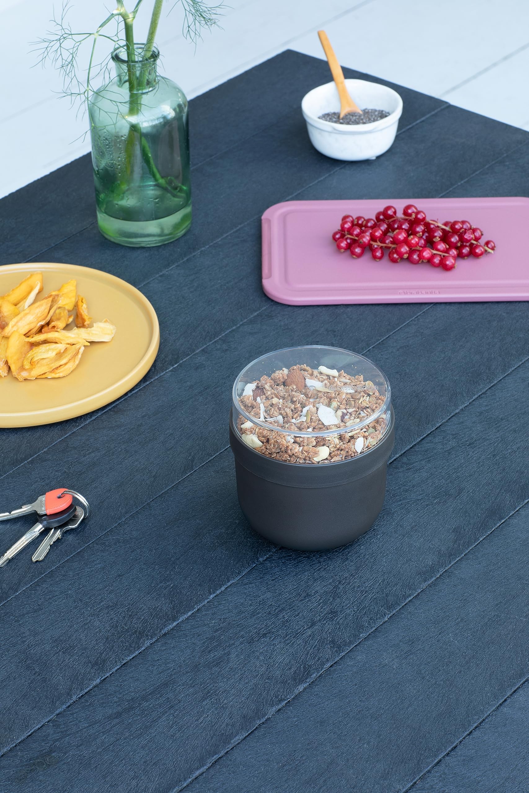Brabantia Make & Take Breakfast Bowl - 0.5L Capacity, Dark Grey | Leakproof & Microwave Safe 9