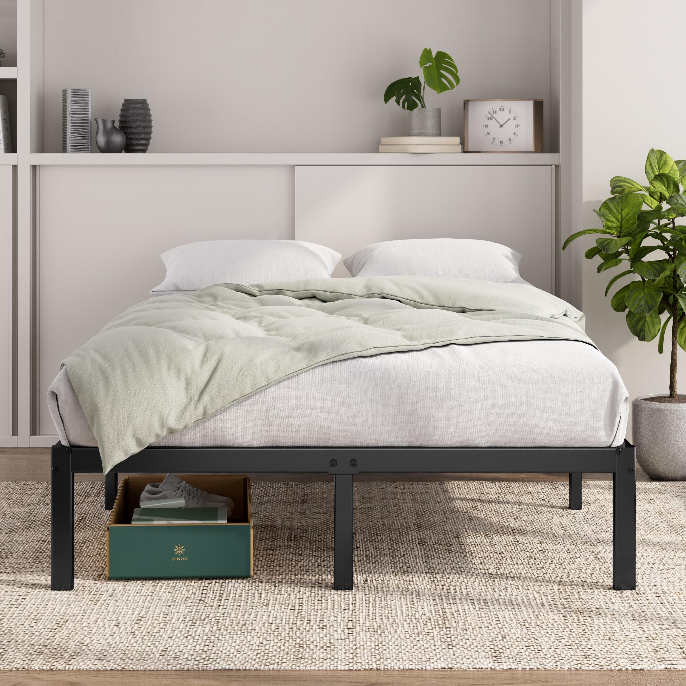 Zinus Elias Double Bed Frame - All-Steel Construction | 12.4'' Underbed Clearance | Black 9