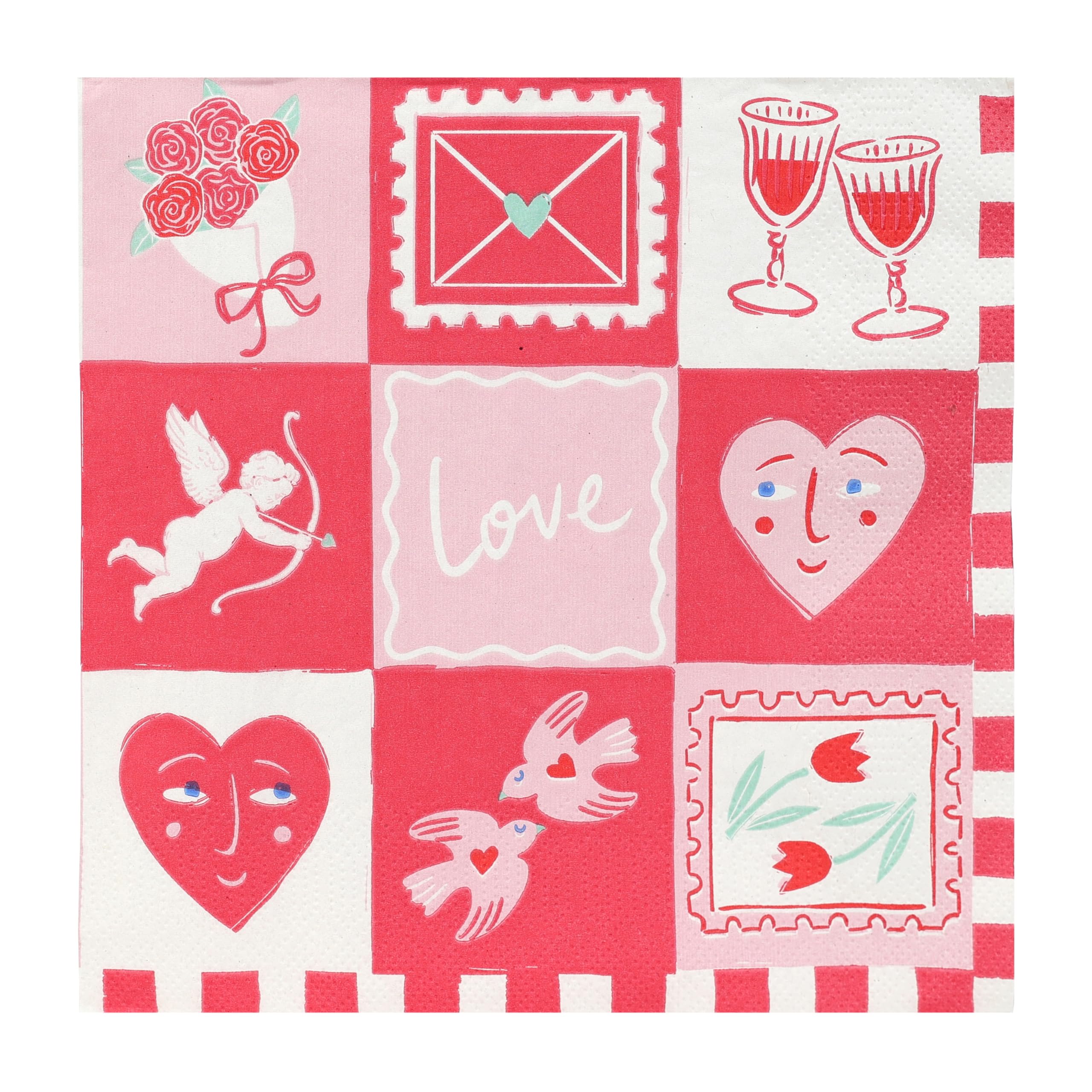 Talking Tables Love Icons Paper Napkins - 20 Pack | 3-Ply Absorbent | 33cm Unfolded 1