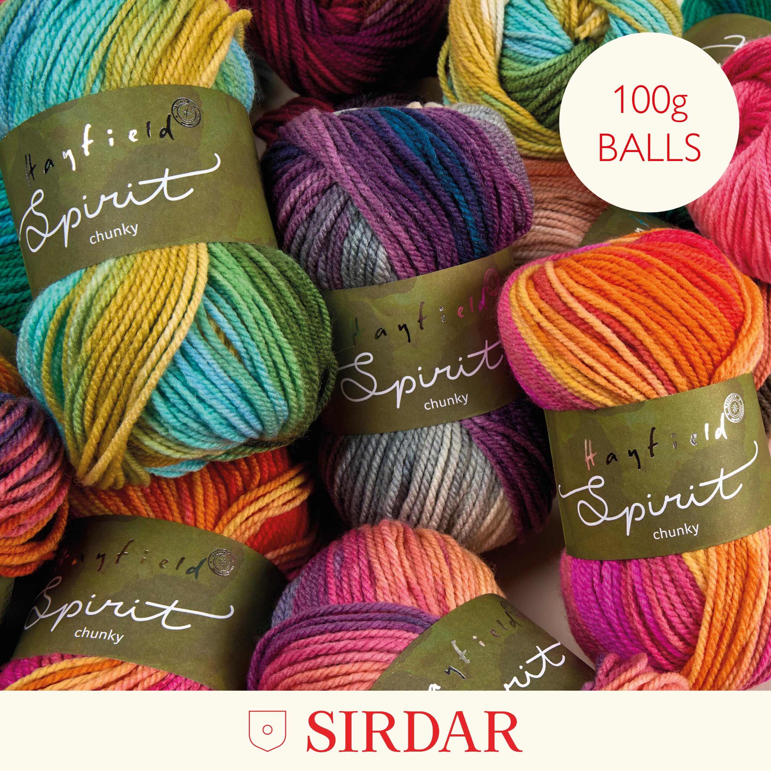 Sirdar Hayfield Spirit Chunky Yarn - Self-Striping Wool Blend | 100g | Mystery 2