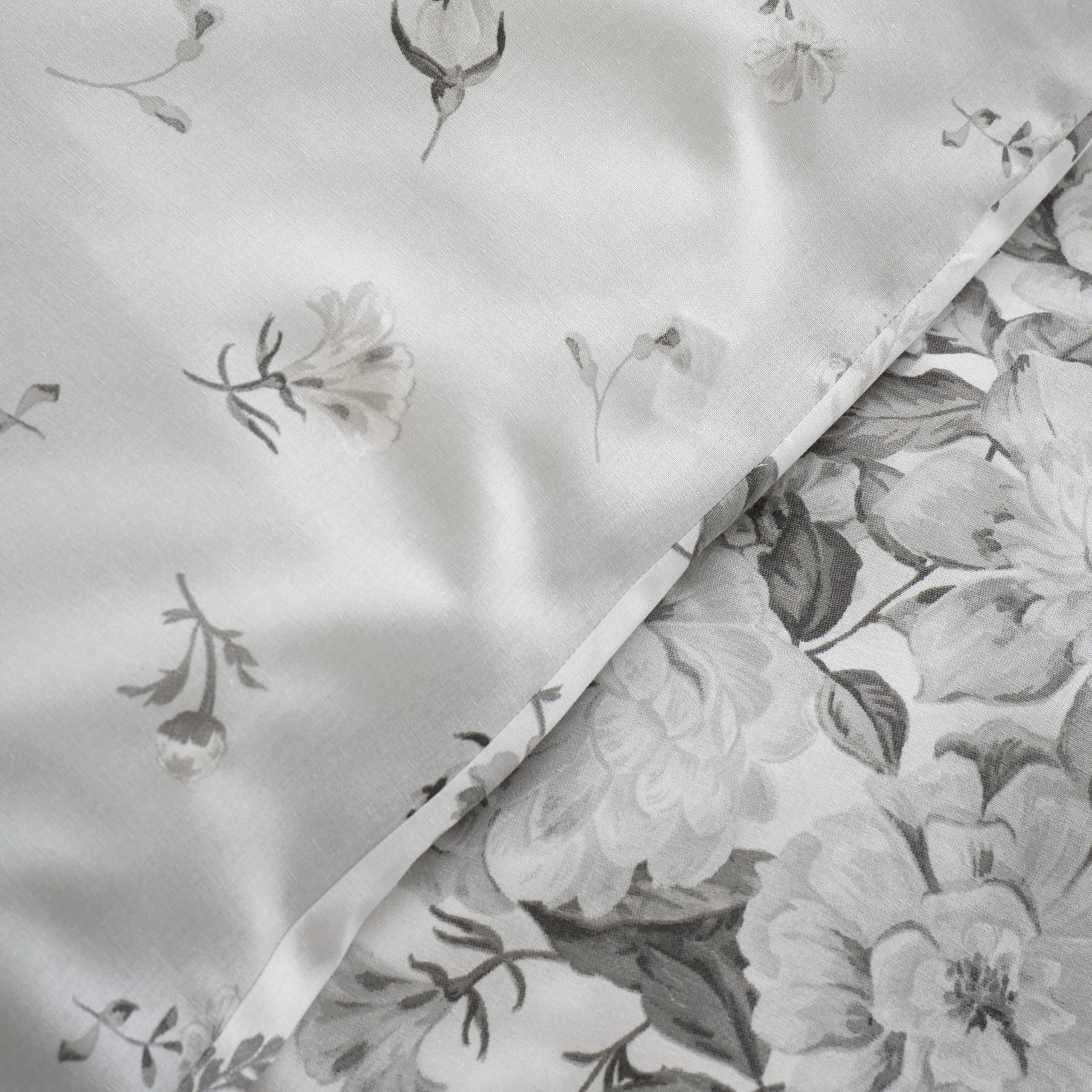 Catherine Lansfield Elinda Floral Reversible King Duvet Cover Set | 52% Polyester 48% Cotton | Grey 4