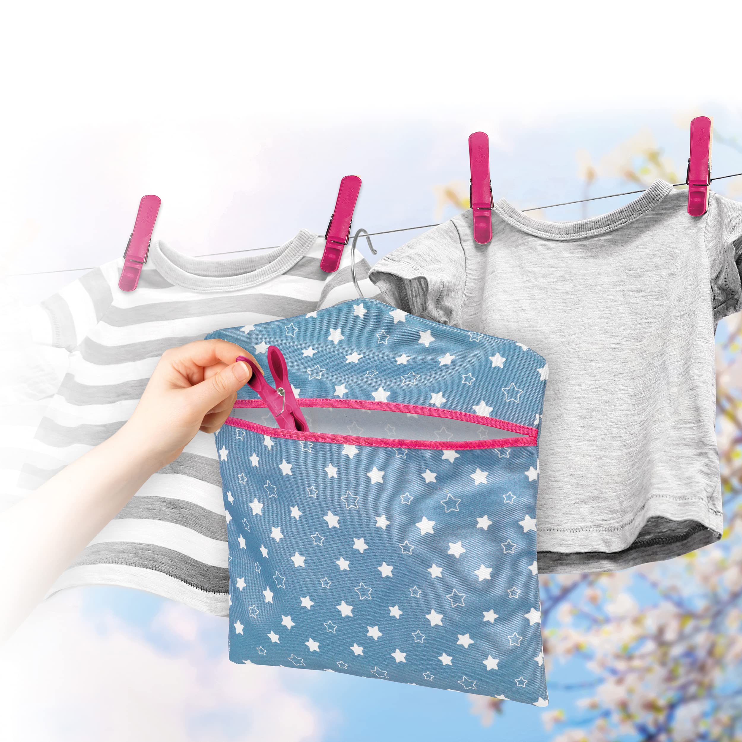 Kleeneze Twinkle & Shine Peg Bag - Easy Hanging Hook | Holds Up To 50 Pegs | 33 x 30 cm 4