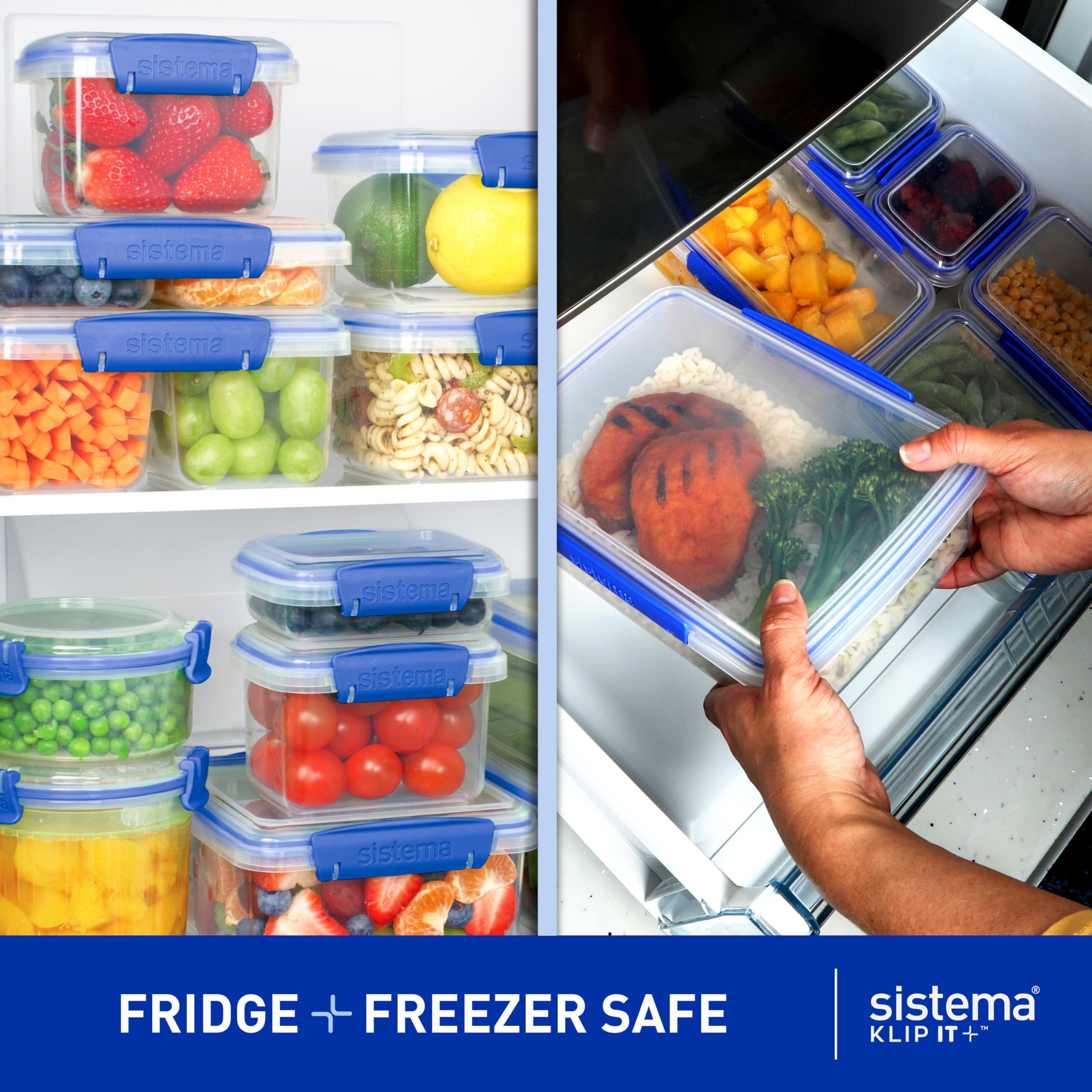 Sistema KLIP IT Food Storage Container - 9.6 L Capacity | Stackable & Airtight | BPA-Free Plastic | Blue Clips | 1 Count 5