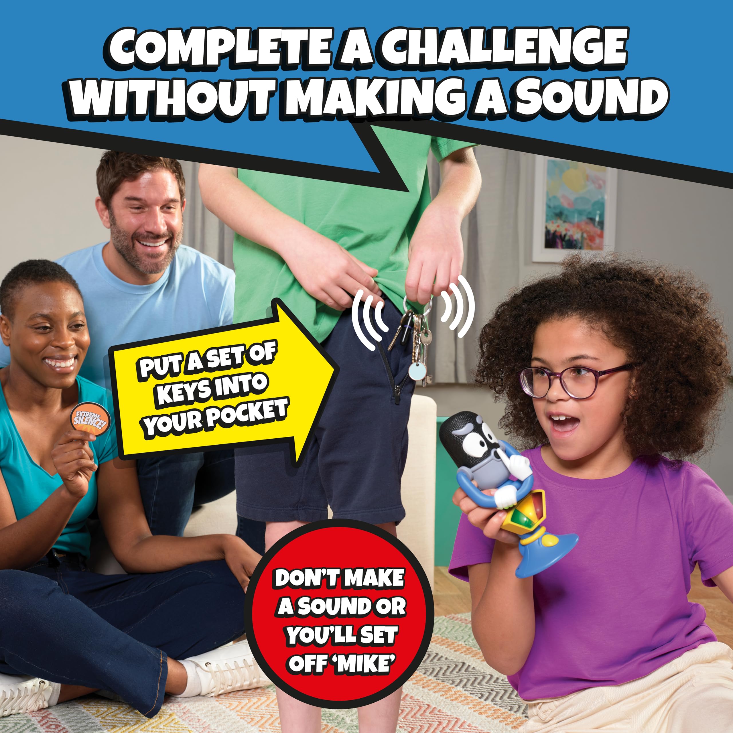 TOMY Extreme Silence Game - Sound-Sensitive Party Challenge for 2+ Players, Ages 6+ 3