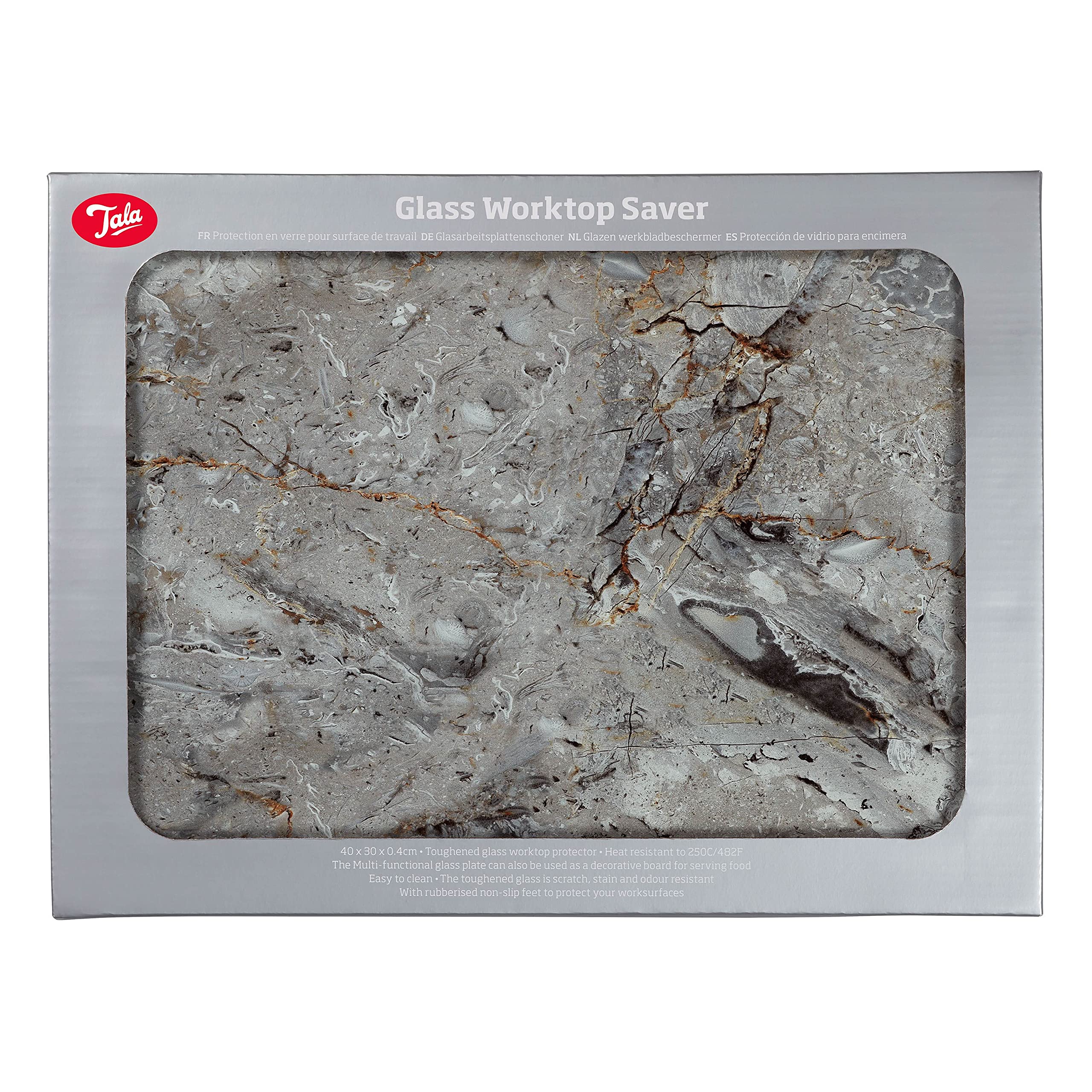 Tala Smoky Marble Design Toughened Glass Chopping Board and Work Top Saver | 30 x 40 cm 2