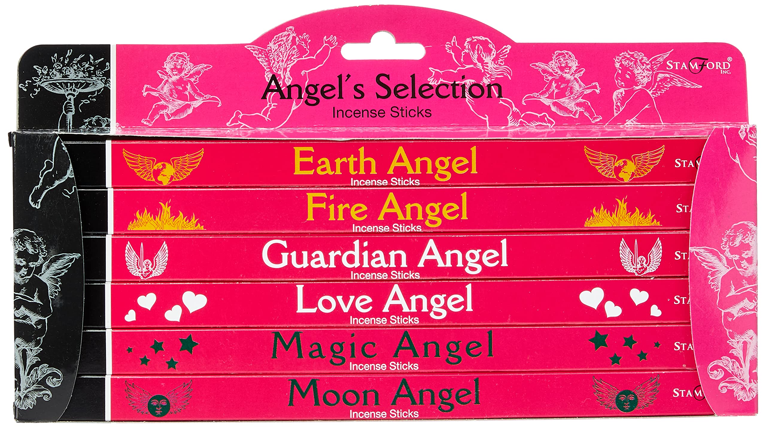STAMFORD INC. Angel Incense Gift Pack (Pink) - 6 Packs of 8 Sticks | Floral Scent | Relaxation 1