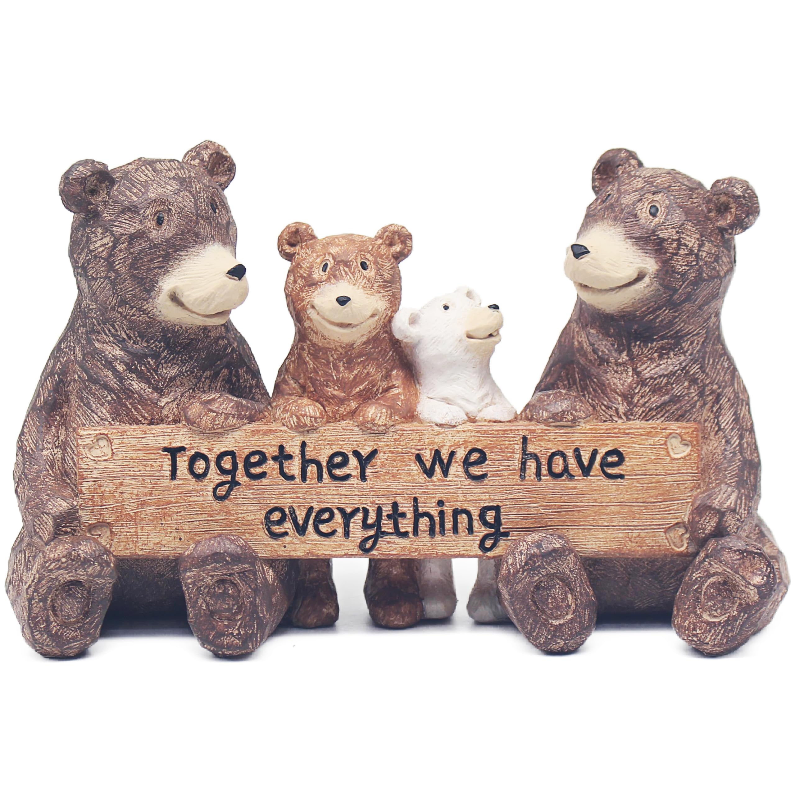 The Leonardo Collection Bear Family Sign With Quote Carved Ornaments | Brown 4 | LP74332 1