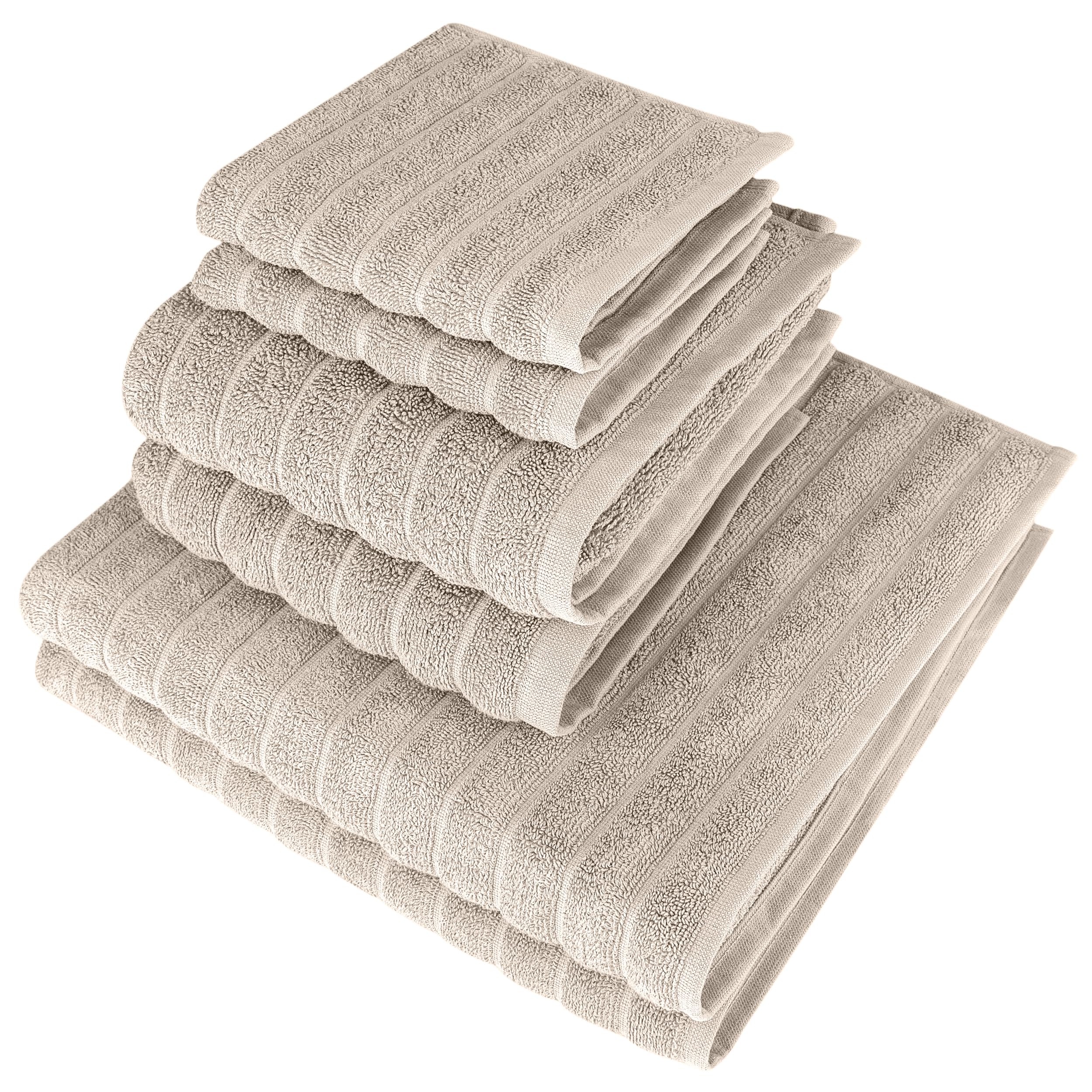 BERIBO Cloud 6 Piece Turkish Cotton Towel Set | 620 GSM | Beige 2 4
