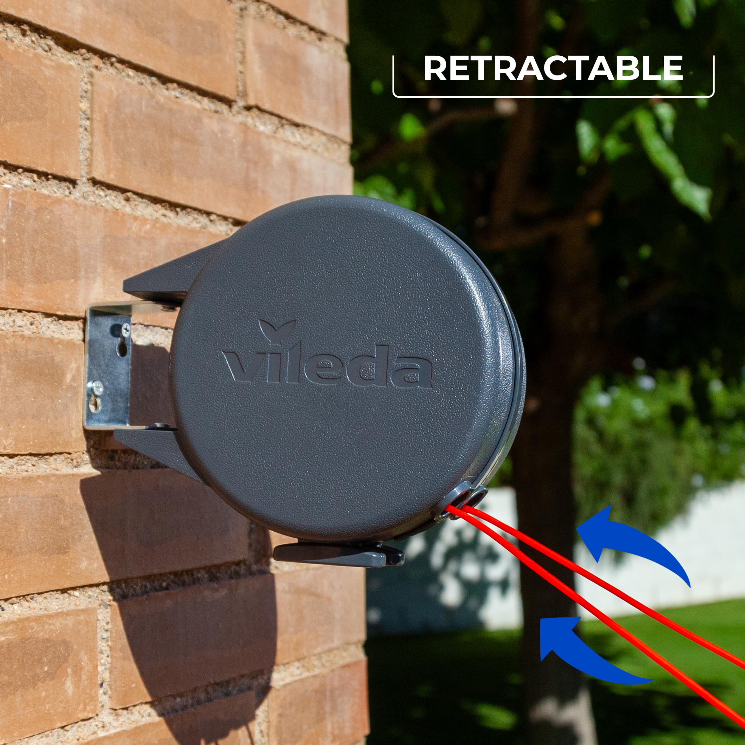 Vileda Dual Cordomatic Retractable Washing Line - 30m Total Capacity | 2x 15m Lines | UV Protected 6
