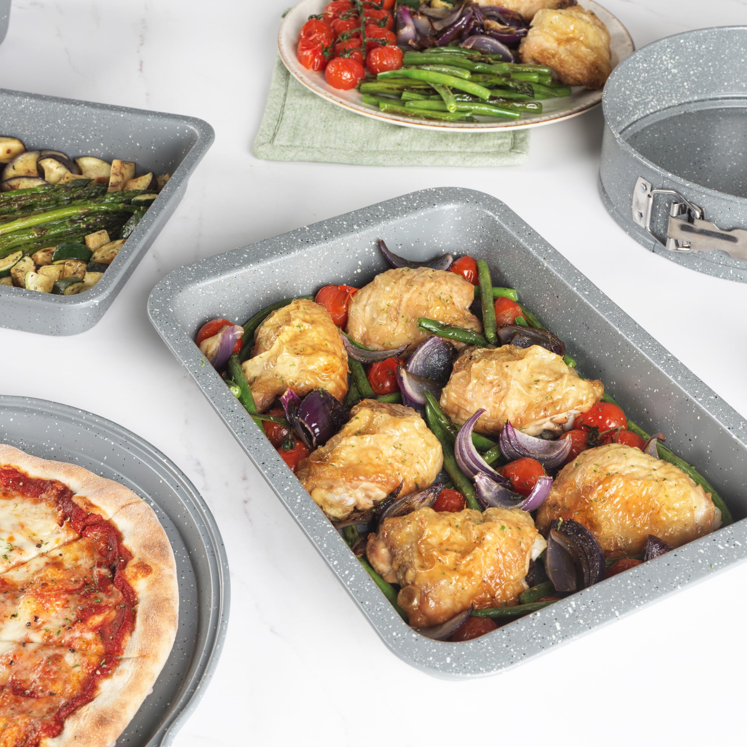 Salter BW02774G Marblestone Roasting Tin - 36cm Non-Stick, Carbon Steel, Oven Safe to 220°C 5