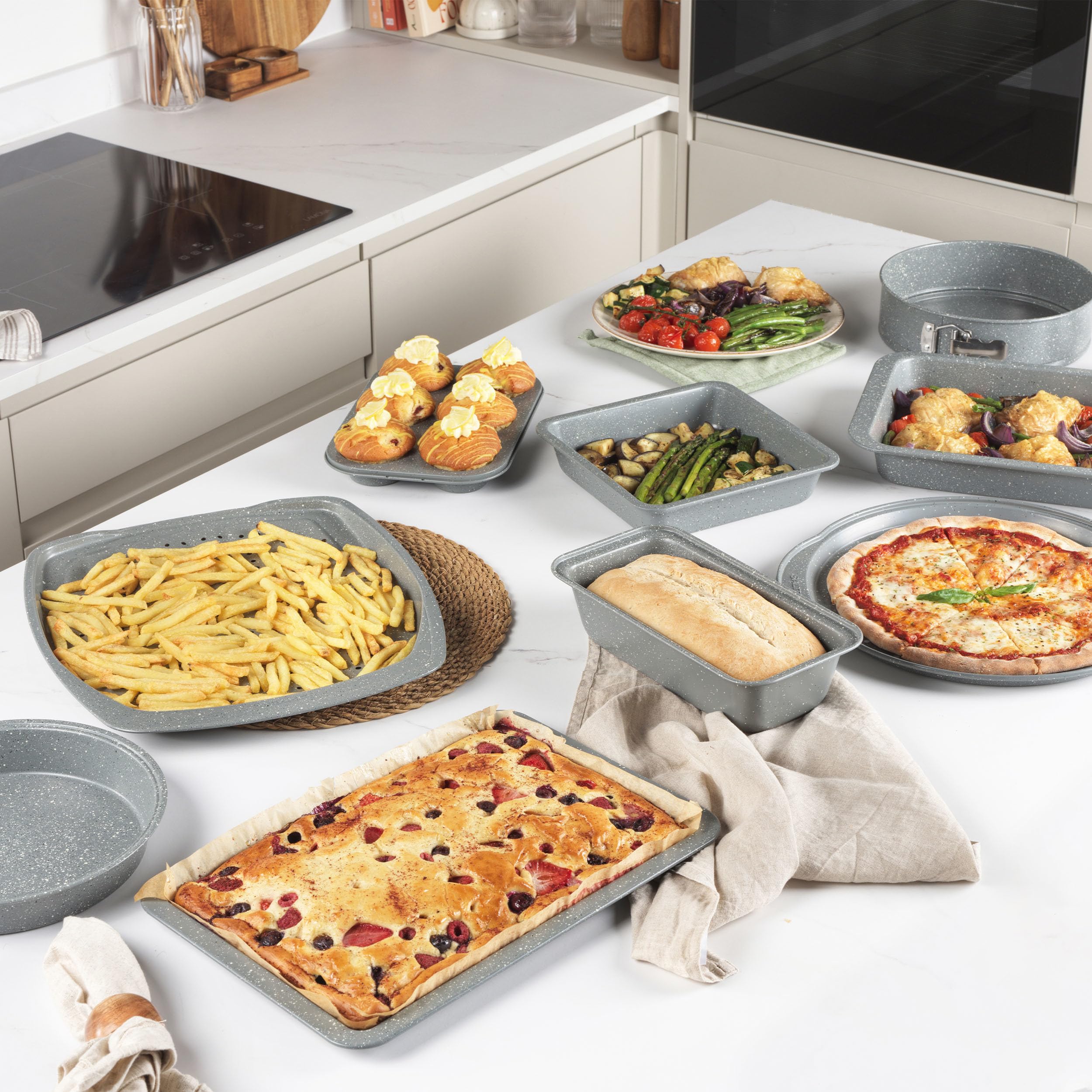 Salter Marblestone 3-Piece Baking Set - Non-Stick Carbon Steel Trays, Oven Safe to 220°C 6