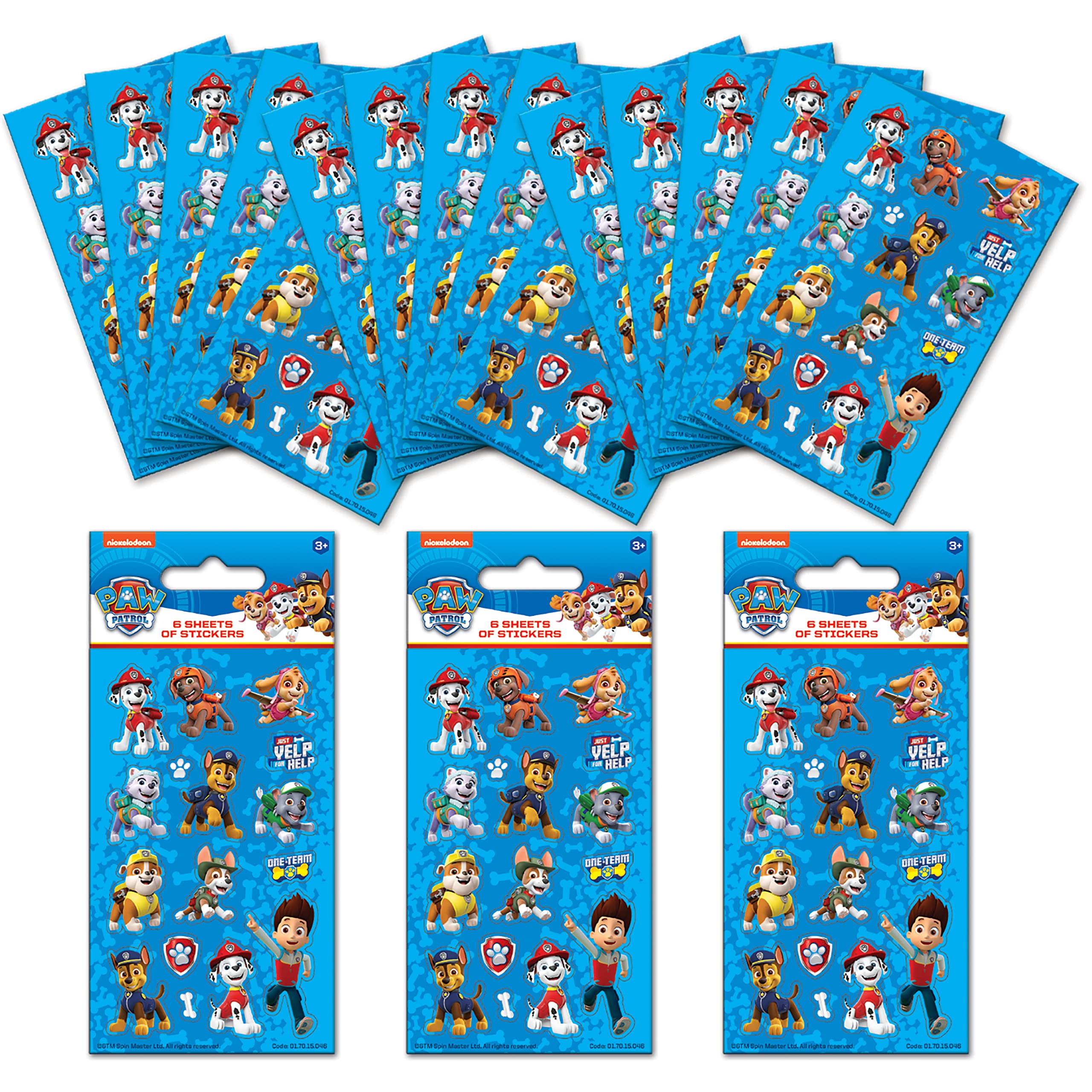 Paper Projects Paw Patrol Party Bag Sticker Bundle - 18 Sheets | Plastic Material | Blue Color 1