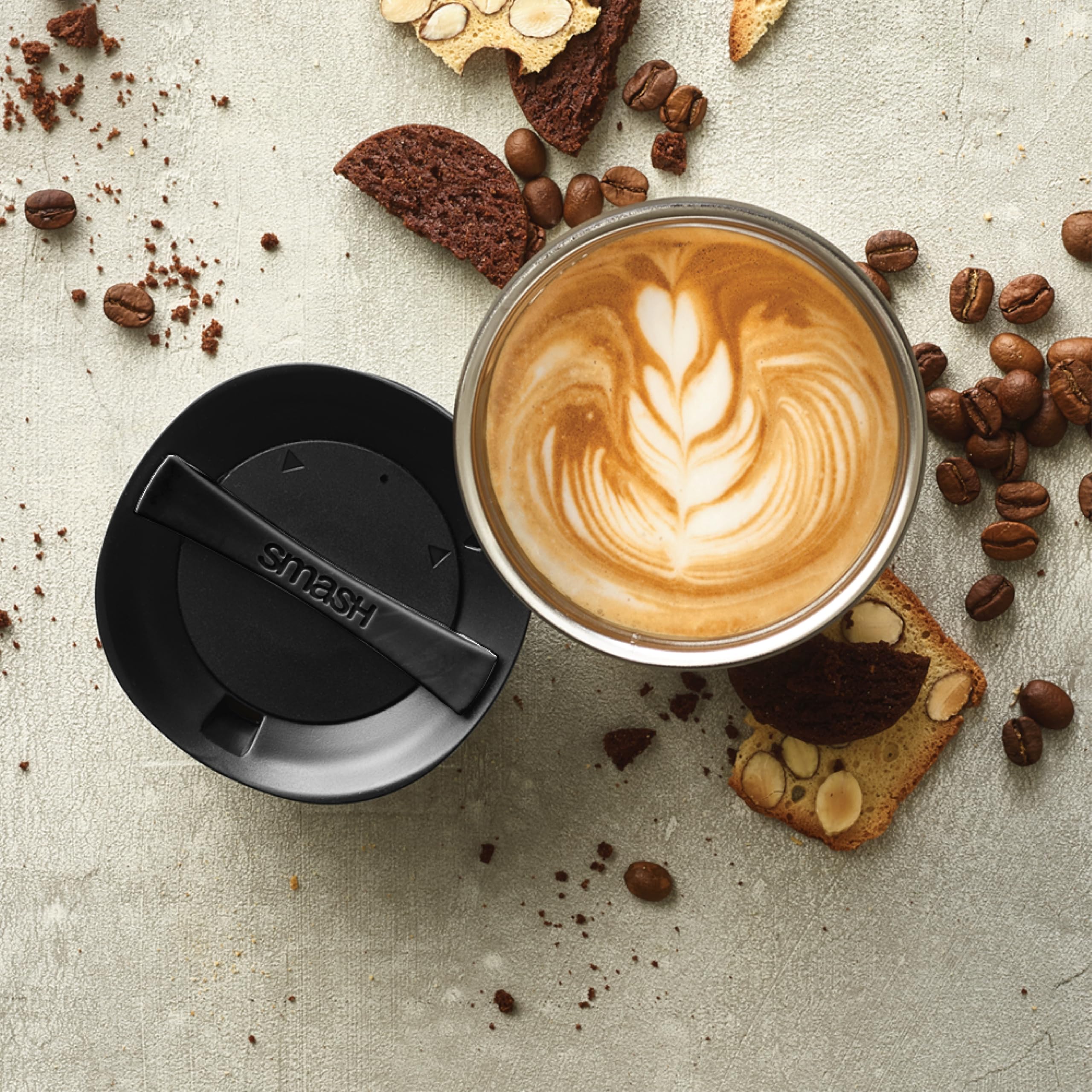 Smash Linear Stainless Steel Twist & Lock Travel Coffee Mug - 355ml Blue 6