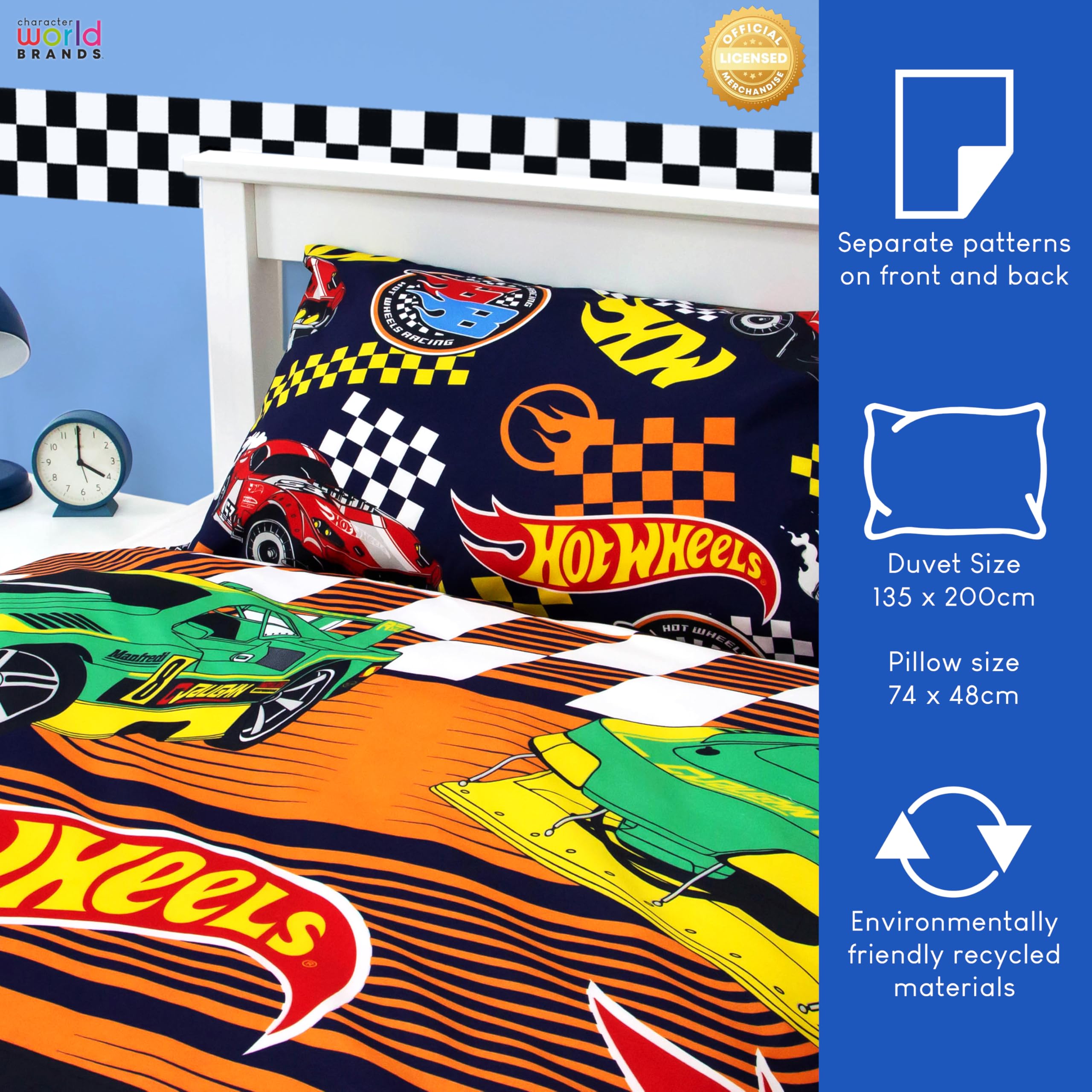 Character World Hot Wheels Racer Design Single Duvet Cover Set | Reversible | 135 x 200cm 6