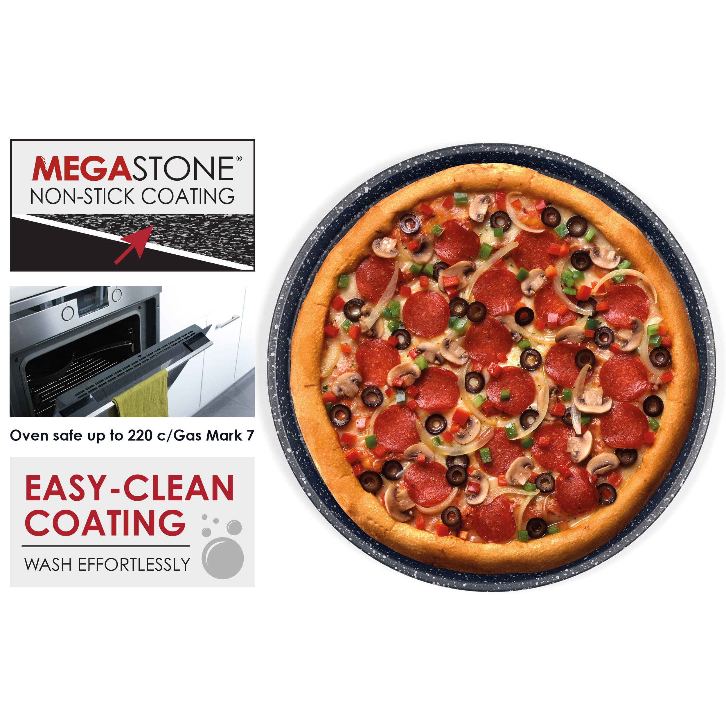 Salter Megastone Pizza Pans - Set of 2, 29 cm Non-Stick Trays, 12-Inch Round 6