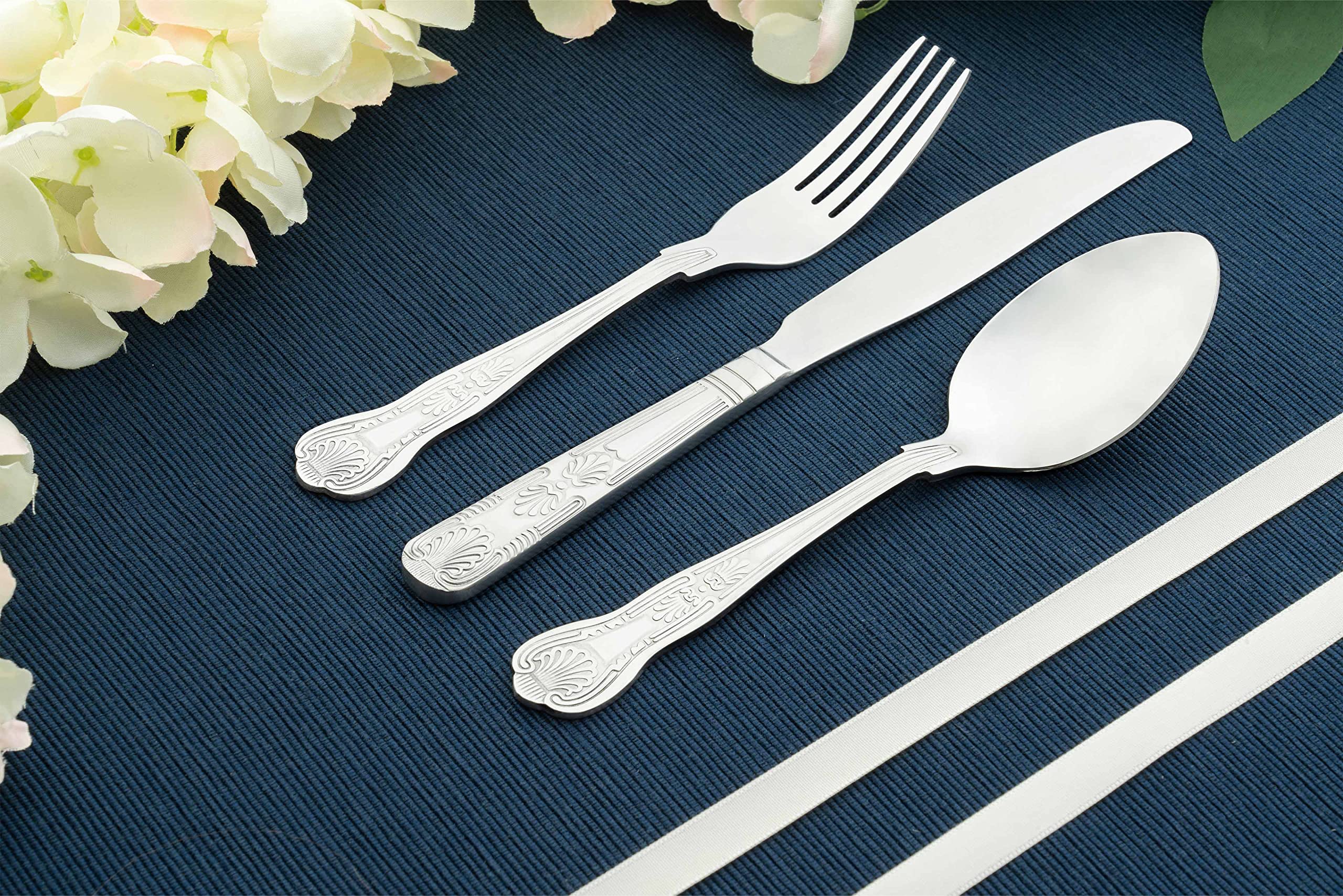 Grunwerg Kings Cutlery - 18/0 Stainless Steel Teaspoons | Set of 12 | Model TESKGR 3