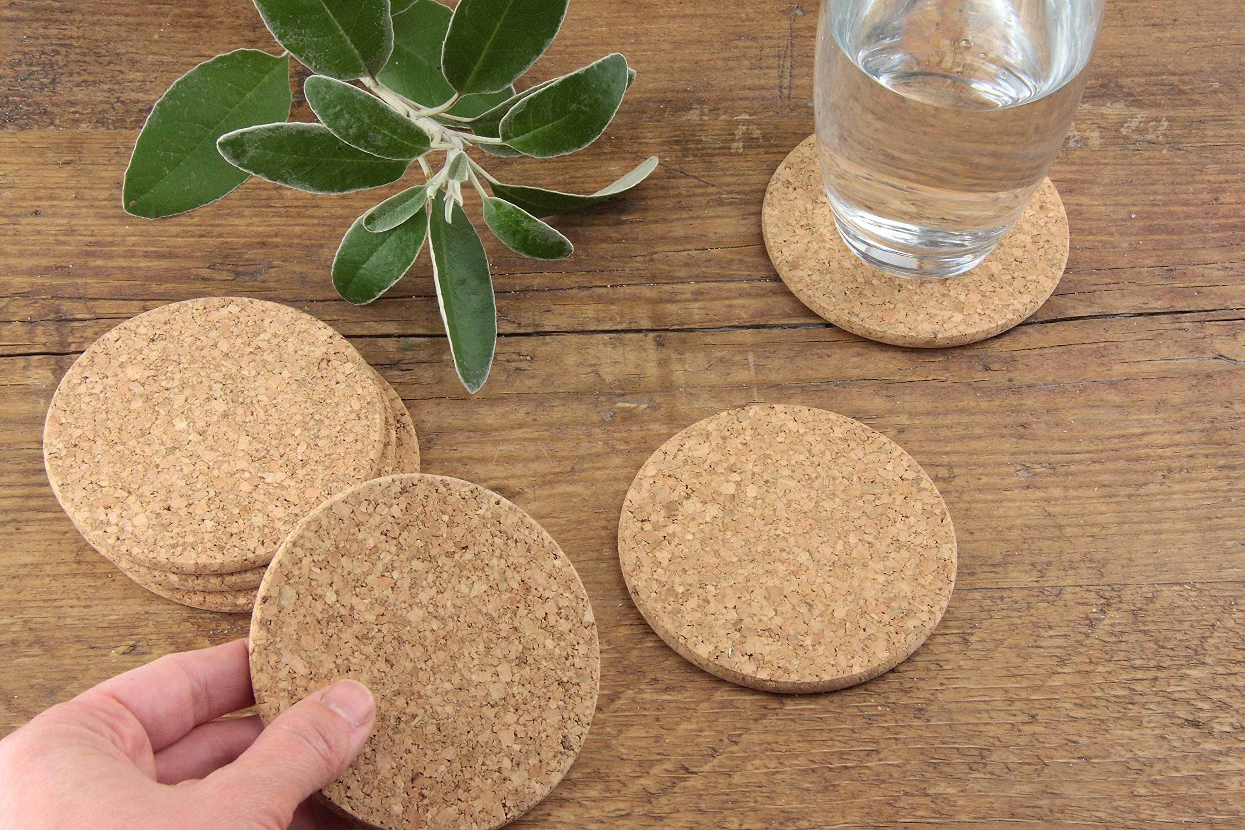 apollo 1560 Cork Coasters - Set of 6 Round Protectors | 10cm Diameter | Heat Resistant 6