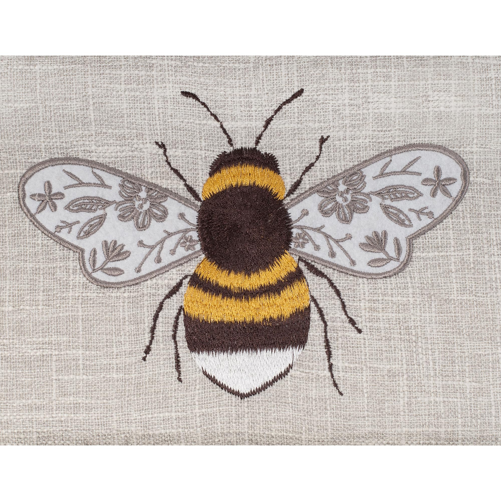 Hobby Gift Medium Sewing Basket - Embroidered Bee | Wood/Fabric | Includes Tray & Pincushion 4