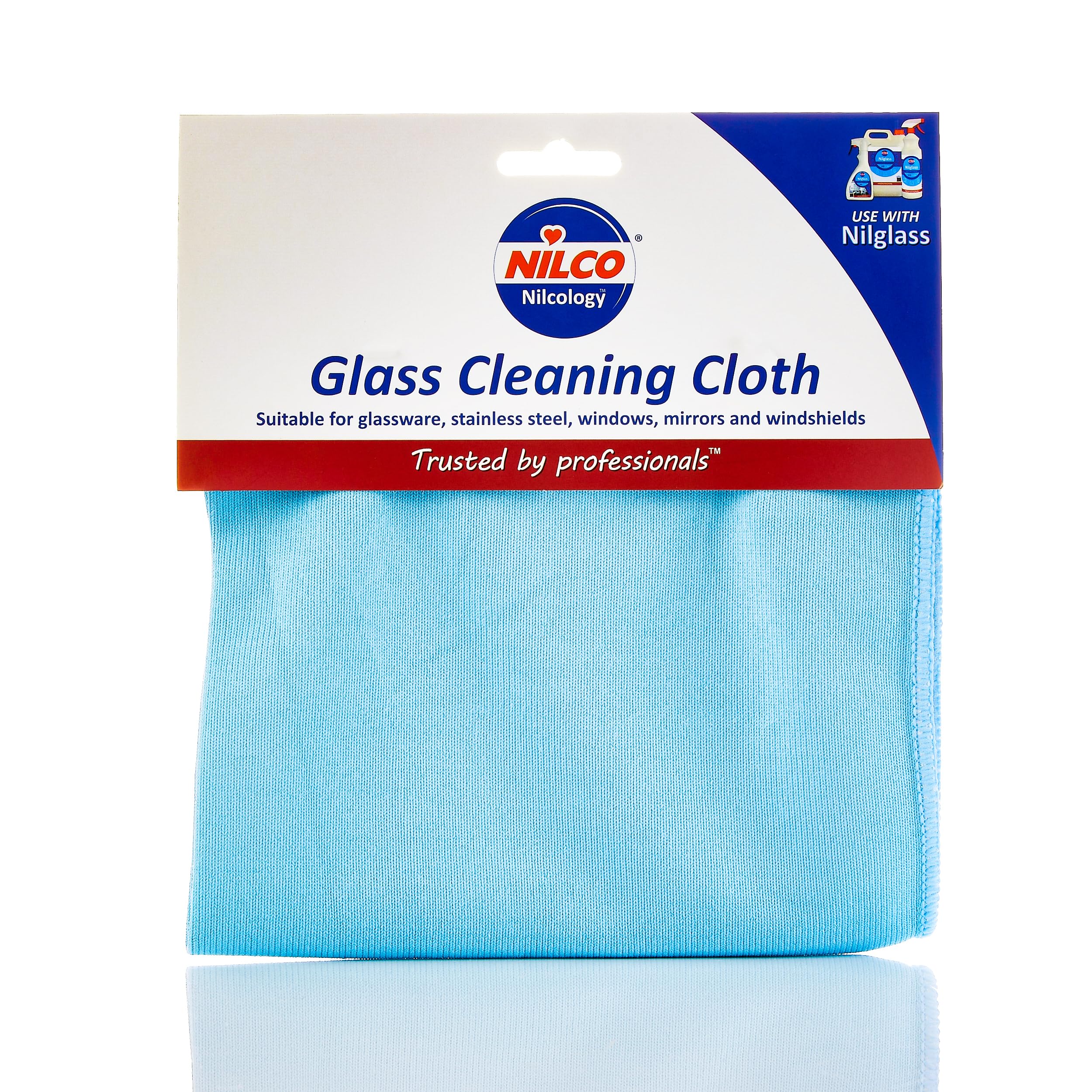 Nilco Professional Glass Cleaning Cloth - Streak-Free Finish | Microfiber | Blue 1