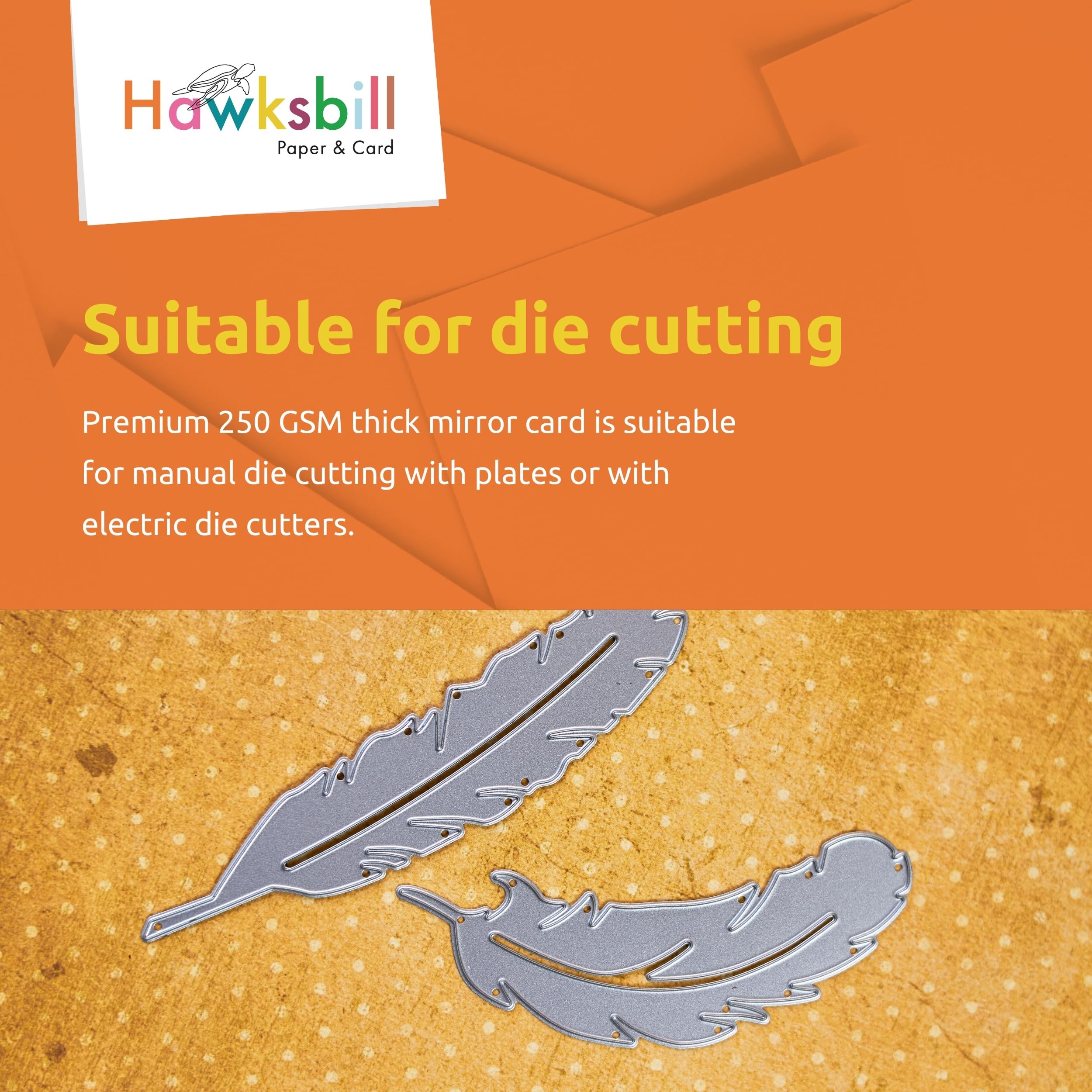 Hawksbill Silver Mirror Card Stock - 25 Sheets A4, 250 GSM Reflective Paper | Die Cutting Ready 7