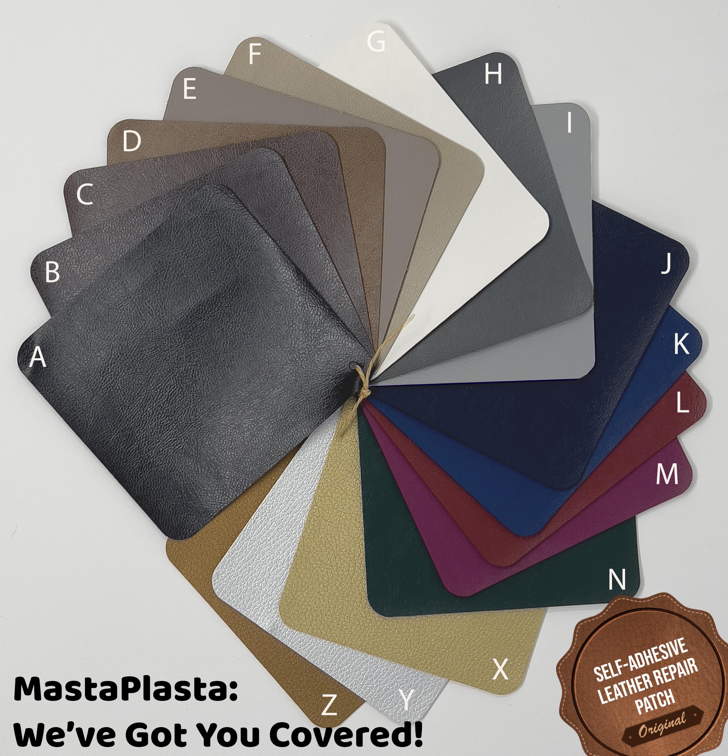 MastaPlasta Self-Adhesive Leather Repair Patch - Tan | 20cm x 10cm | Upholstery Quality 8