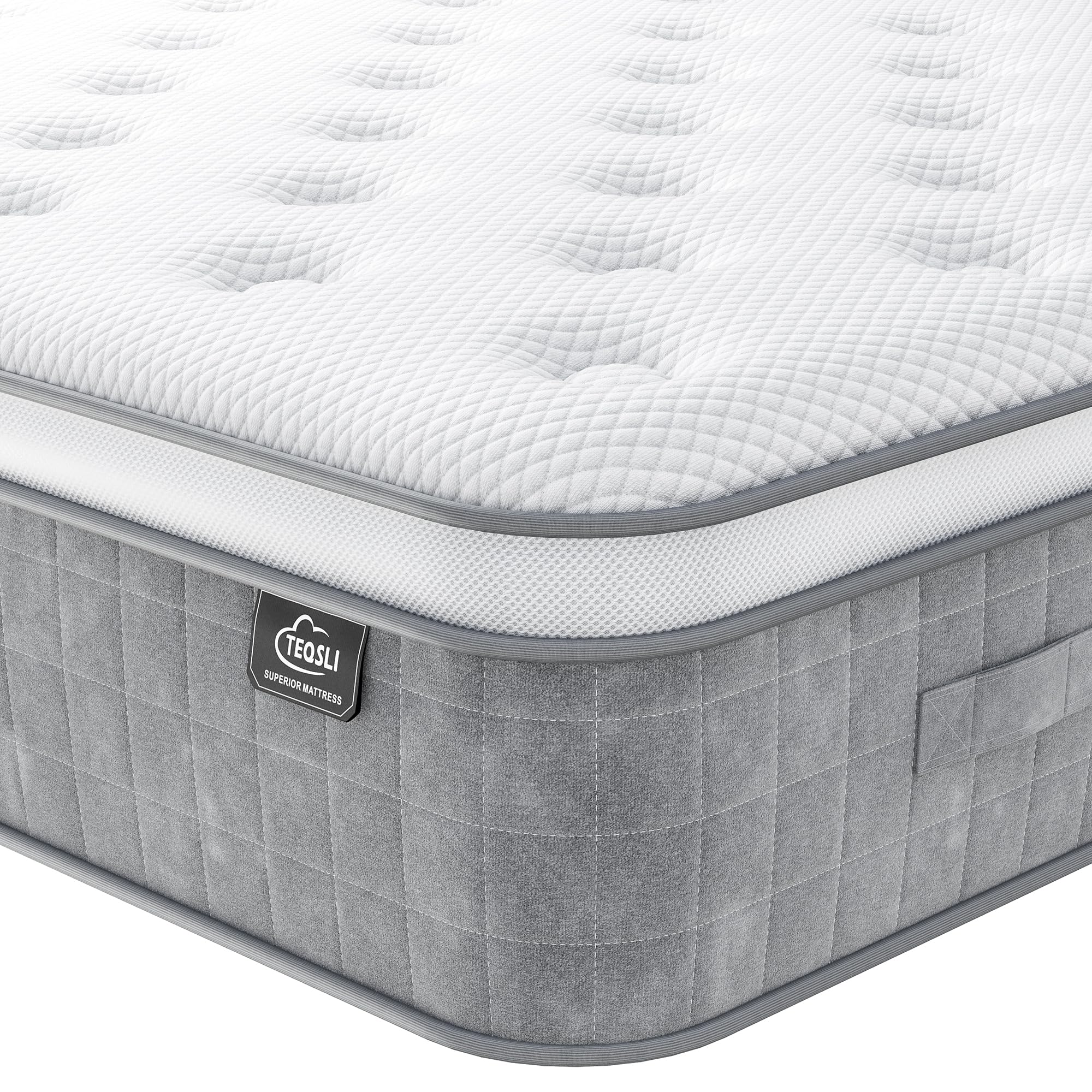 TeQsli 10 Inch Orthopaedic King Mattress - Gel Memory Foam & Pocket Spring Hybrid | 150x200cm 1