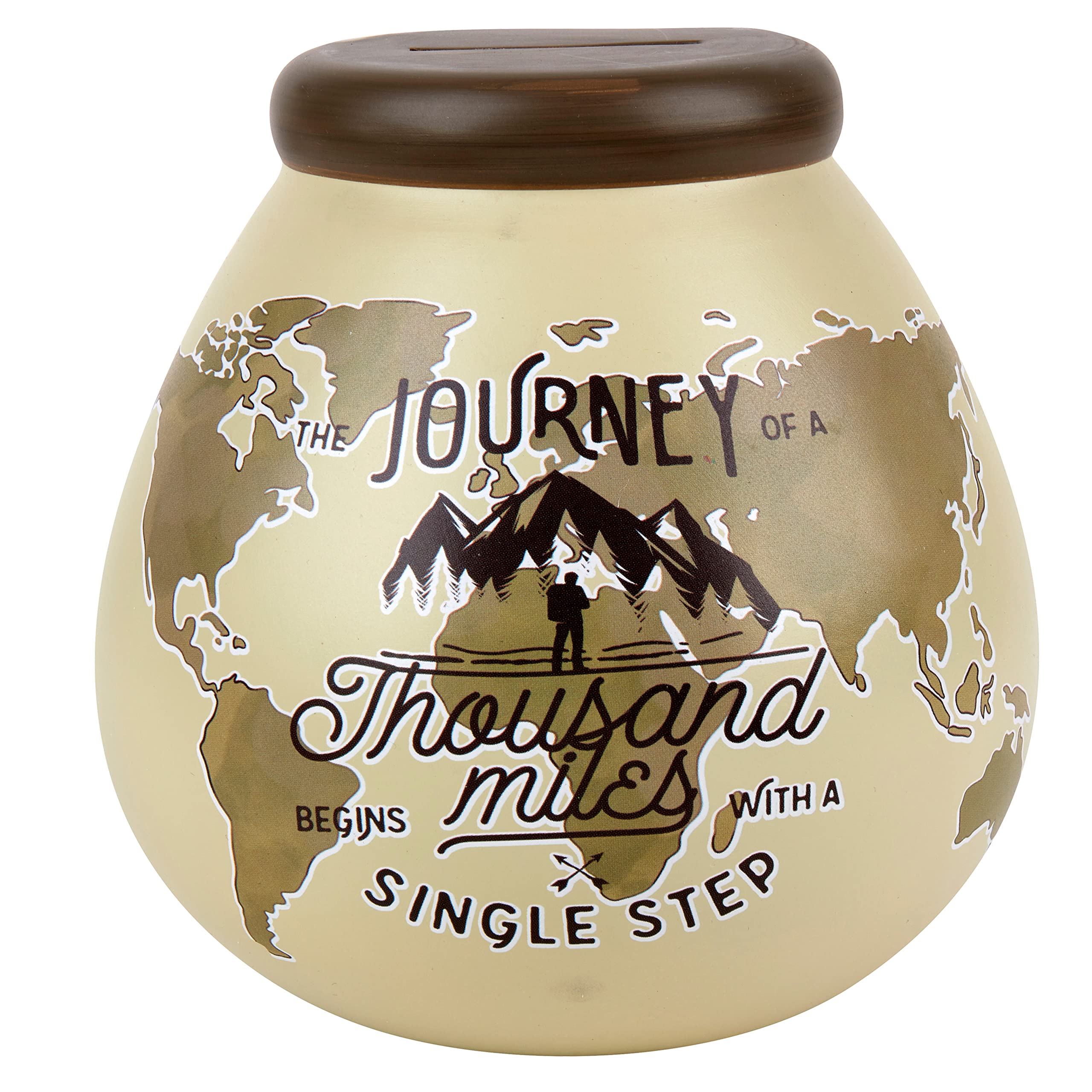 Pot Of Dreams Hand Painted Adventure Globe Ceramic Money Box | Smash to Break Saving | Holds up to £1000 1