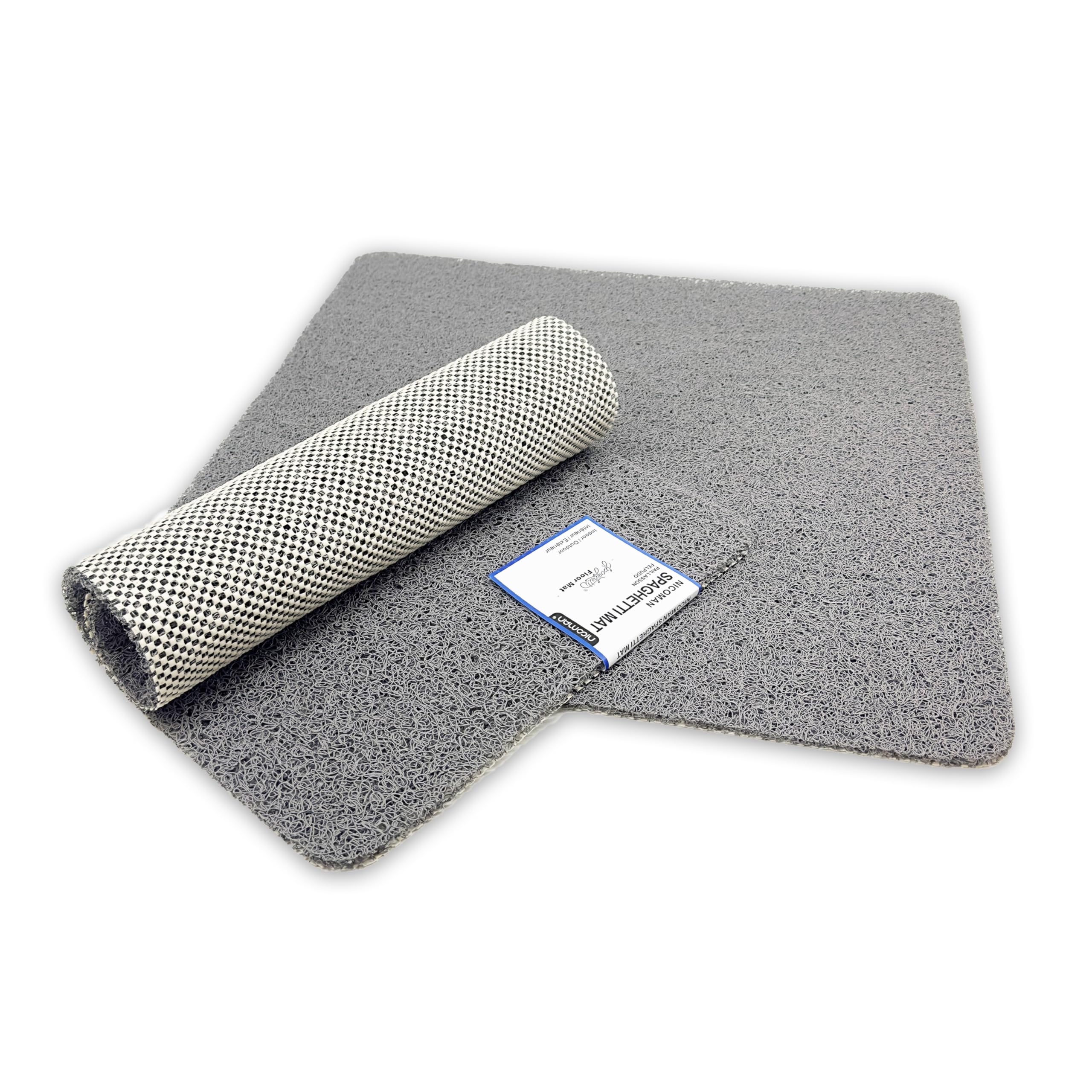 Nicoman Loofah Shower Mat - Non-Slip PVC Spaghetti Design | 60 x 40 cm | Machine Washable