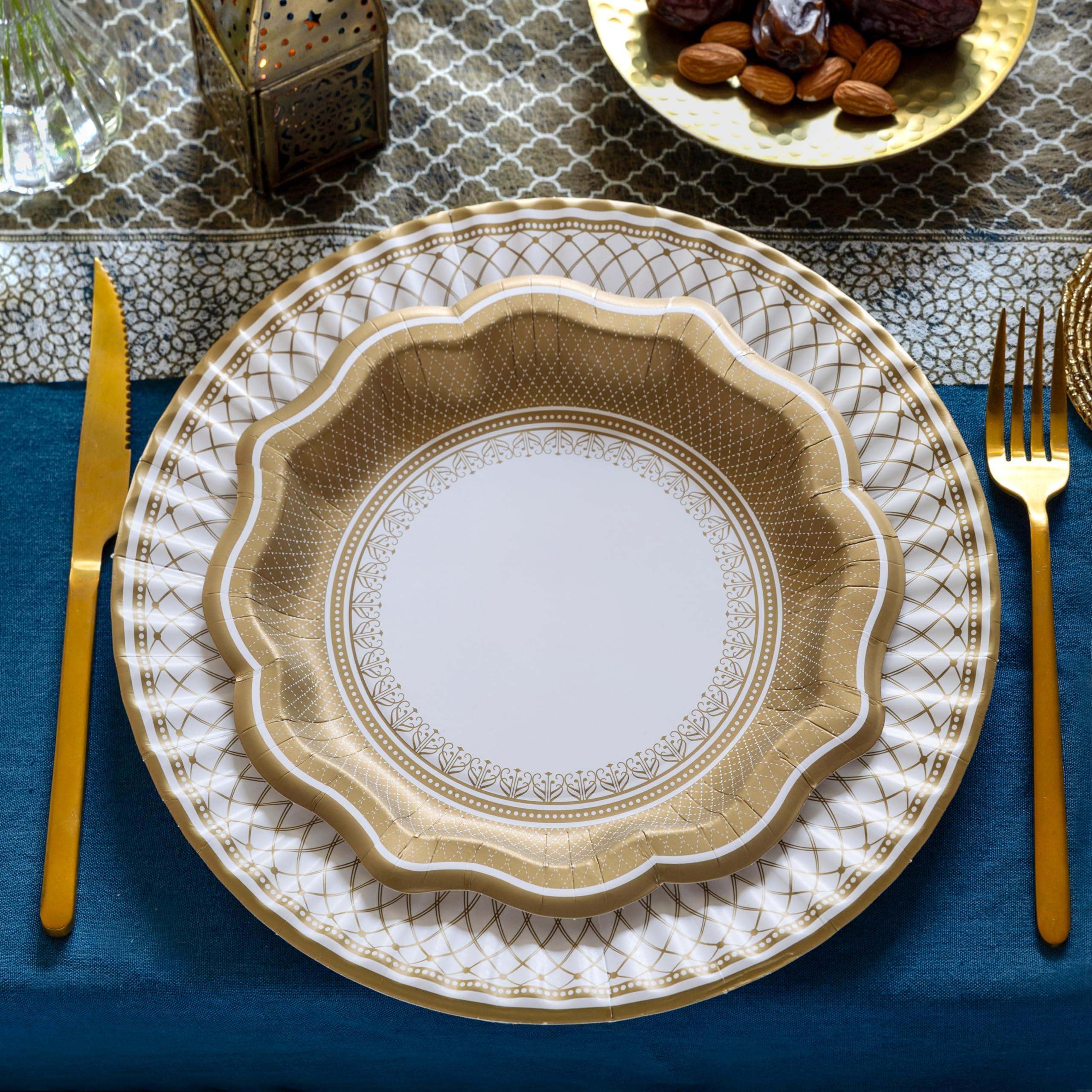 Talking Tables Premium Large Gold Disposable Paper Plates - Pack of 24 | Recyclable | 267mm 4