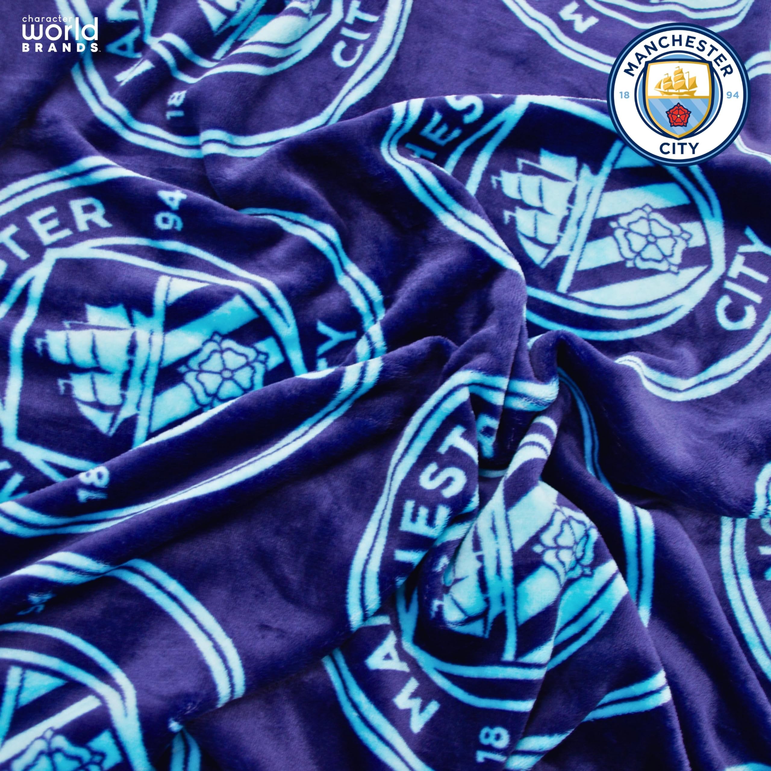 Character World Manchester City FC Fleece Throw Blanket - Officially Licensed | 100 x 150cm | 100% Polyester 6