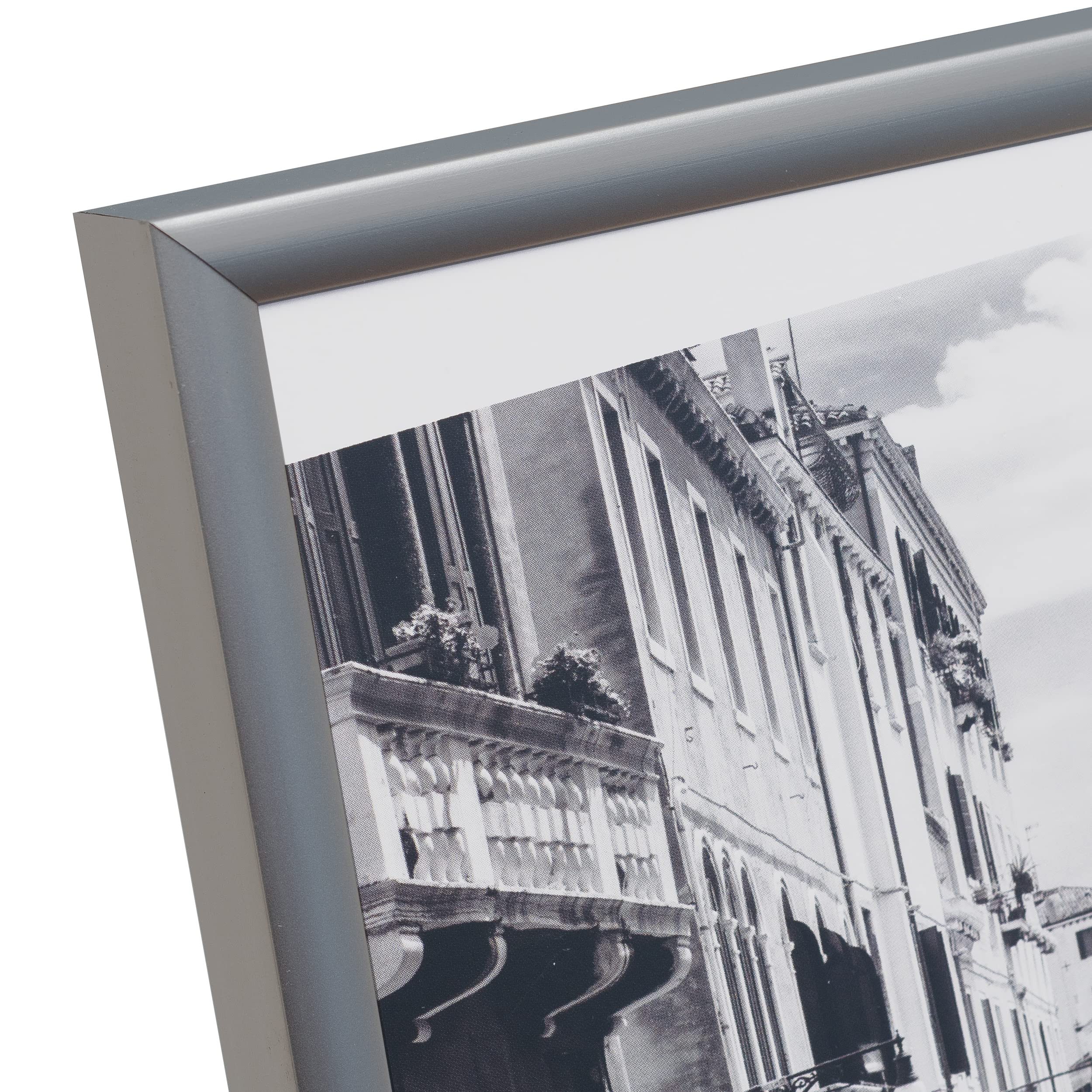 Hampton Frames Aluminium A4 (21x30cm) Silver Picture Frame | Plexi Front | Wall Mount 5