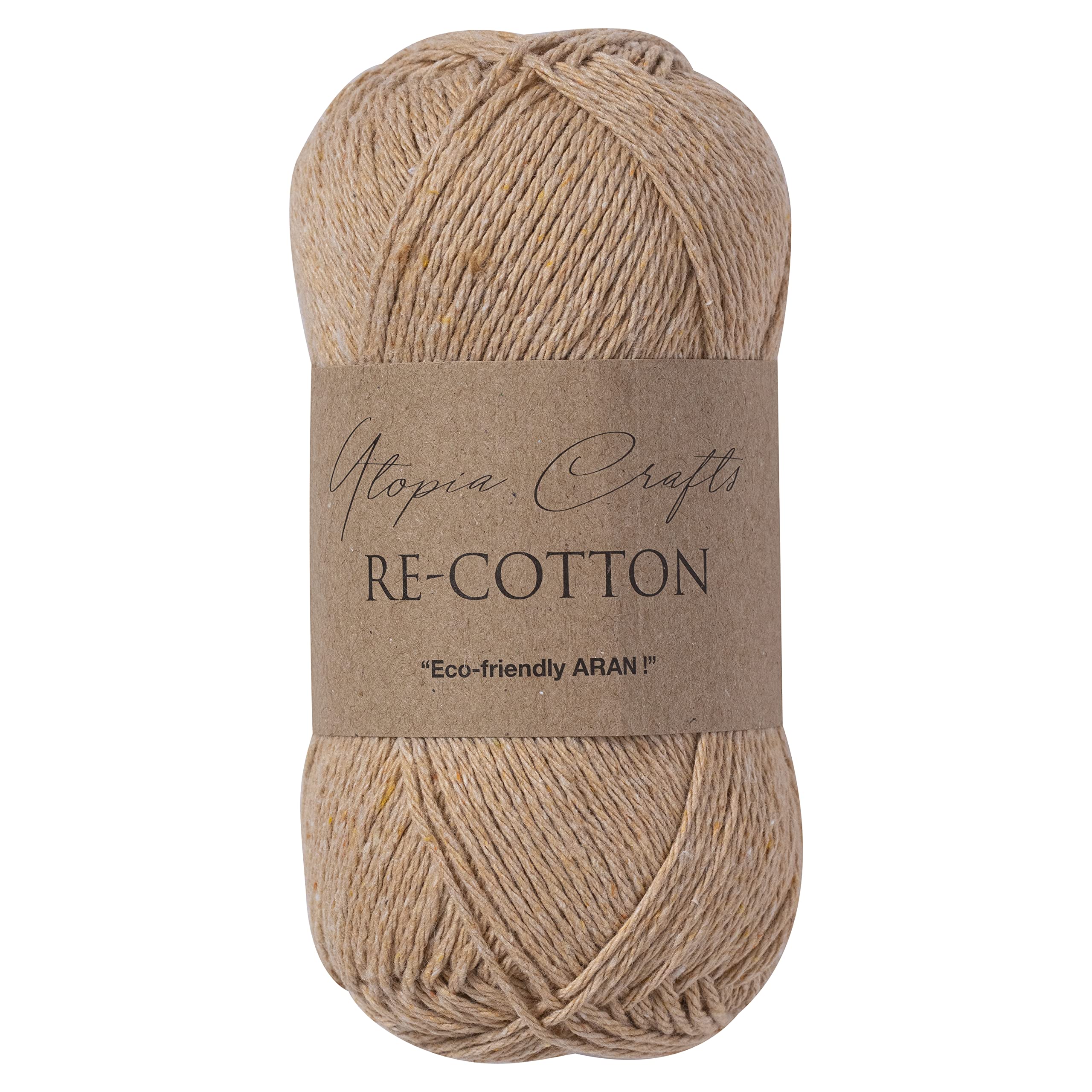 Utopia Crafts Re-Cotton Yarn - DK Double Knitting | 100g Light Taupe | 2mm Thickness 1