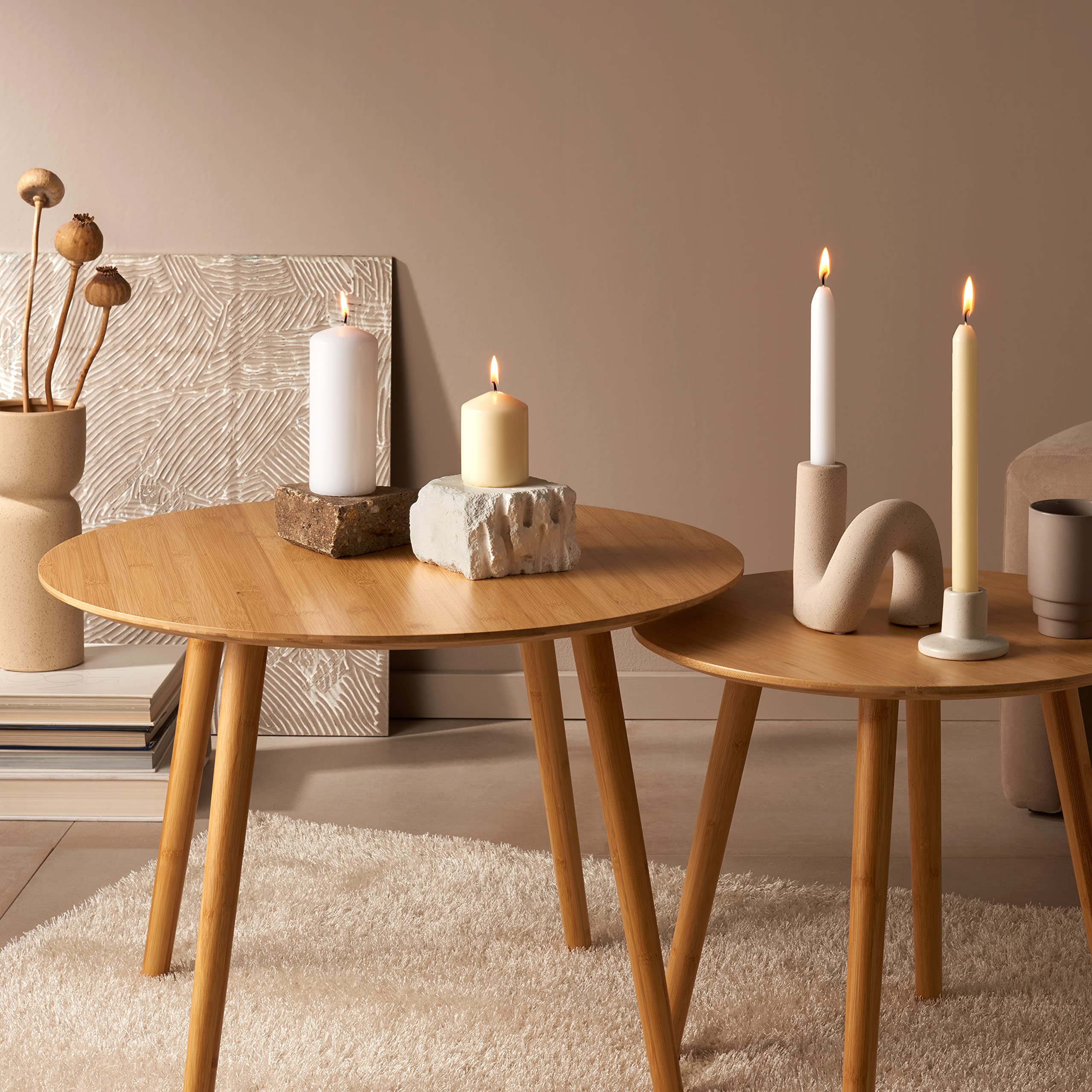 BOLSIUS Smooth Pillar Candle Set - 4 Unscented White Candles | Long Burning | Palm Oil Free