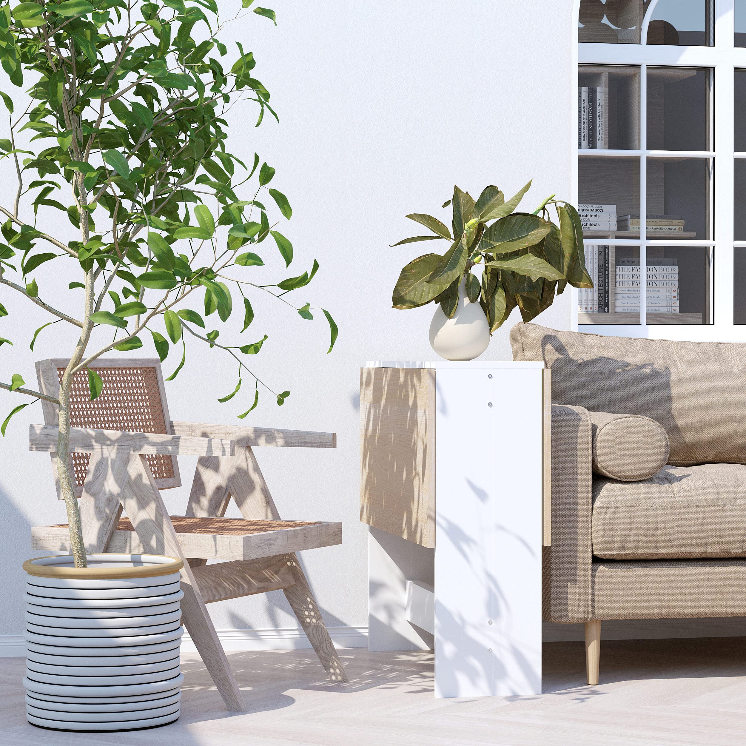 HOMCOM Folding Dining Table - Space-Saving Drop Leaf for 4-6 People | MDF | White 6