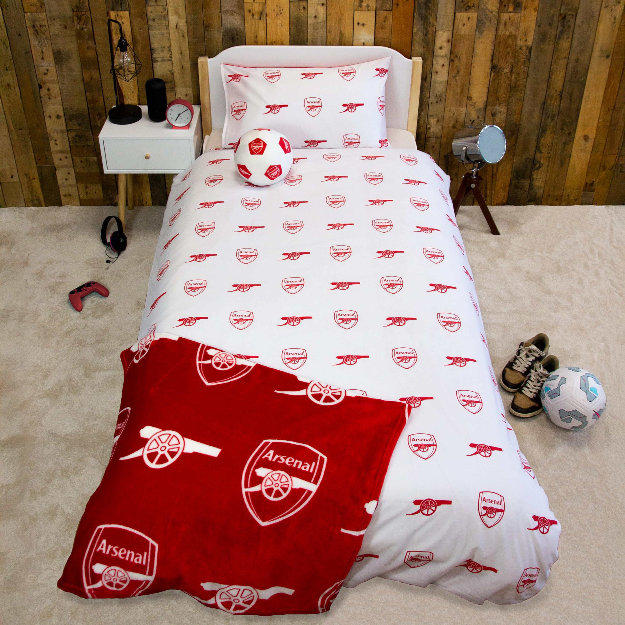 Character World Arsenal FC Official Single Duvet Cover Set | Reversible Polycotton | Includes Pillowcase 5