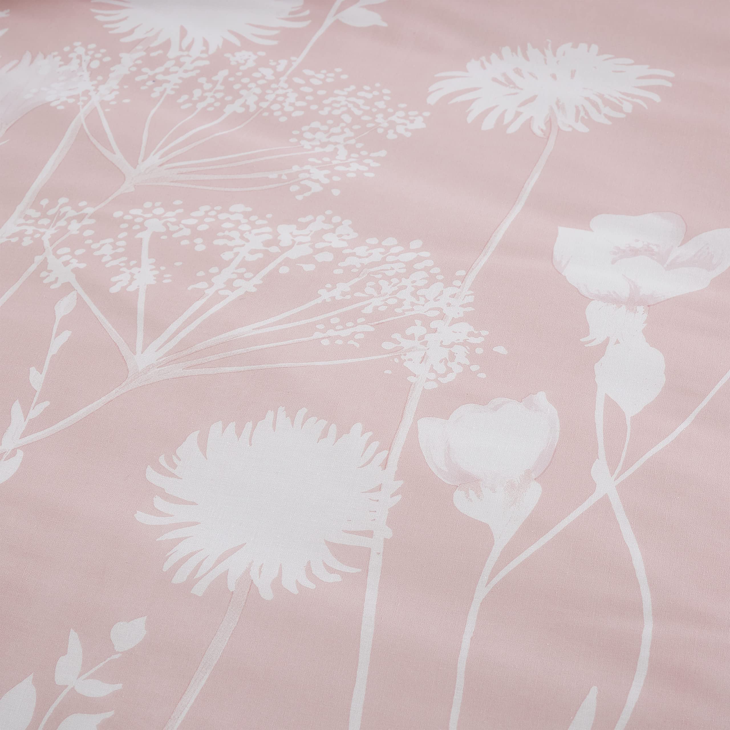 Catherine Lansfield Meadowsweet Floral Reversible Single Duvet Cover Set with Pillowcase, Blush Pink 4