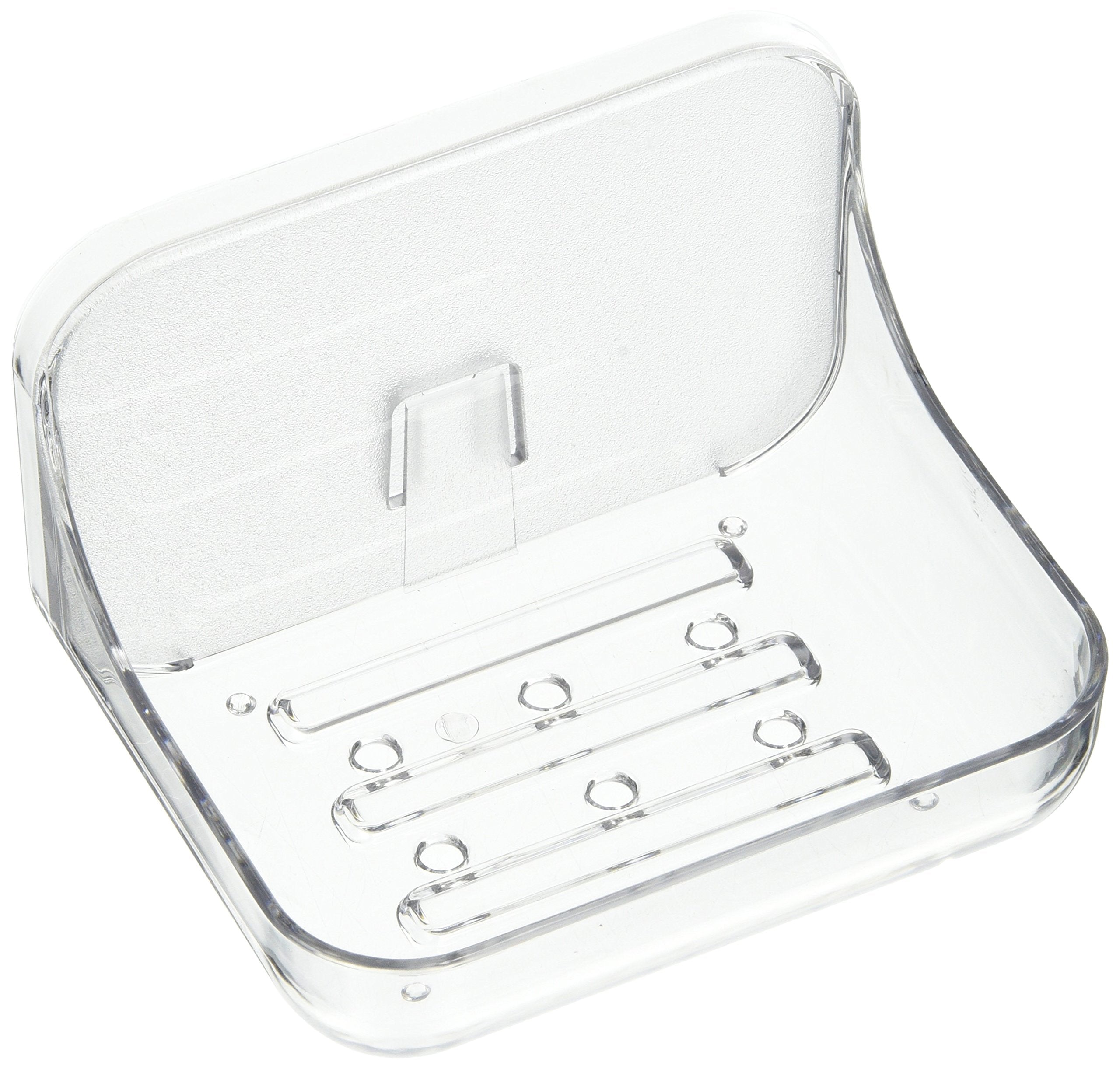 Addis Invisifix Soap Dish Holder - Easy Fix, No Drilling | Translucent Plastic | 9.5 x 12 x 8 cm 1
