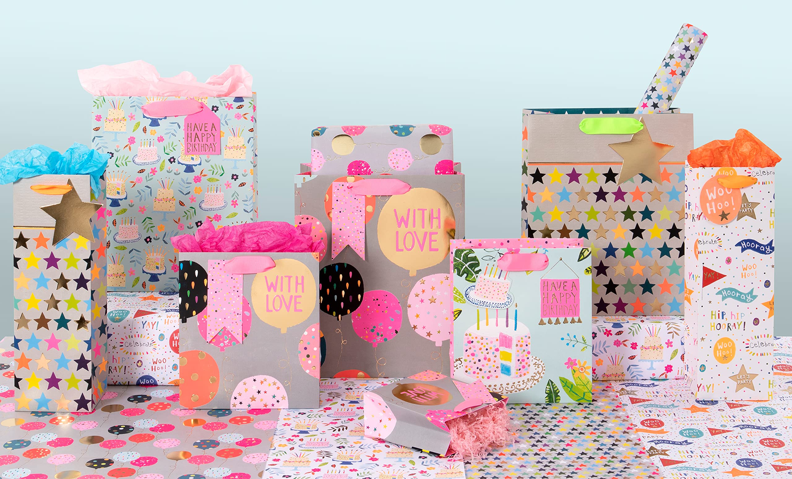 Glick Happy Birthday Kraft Tissue Paper - 4 Sheets | 500mm x 750mm | Luxury Gift Wrap 8