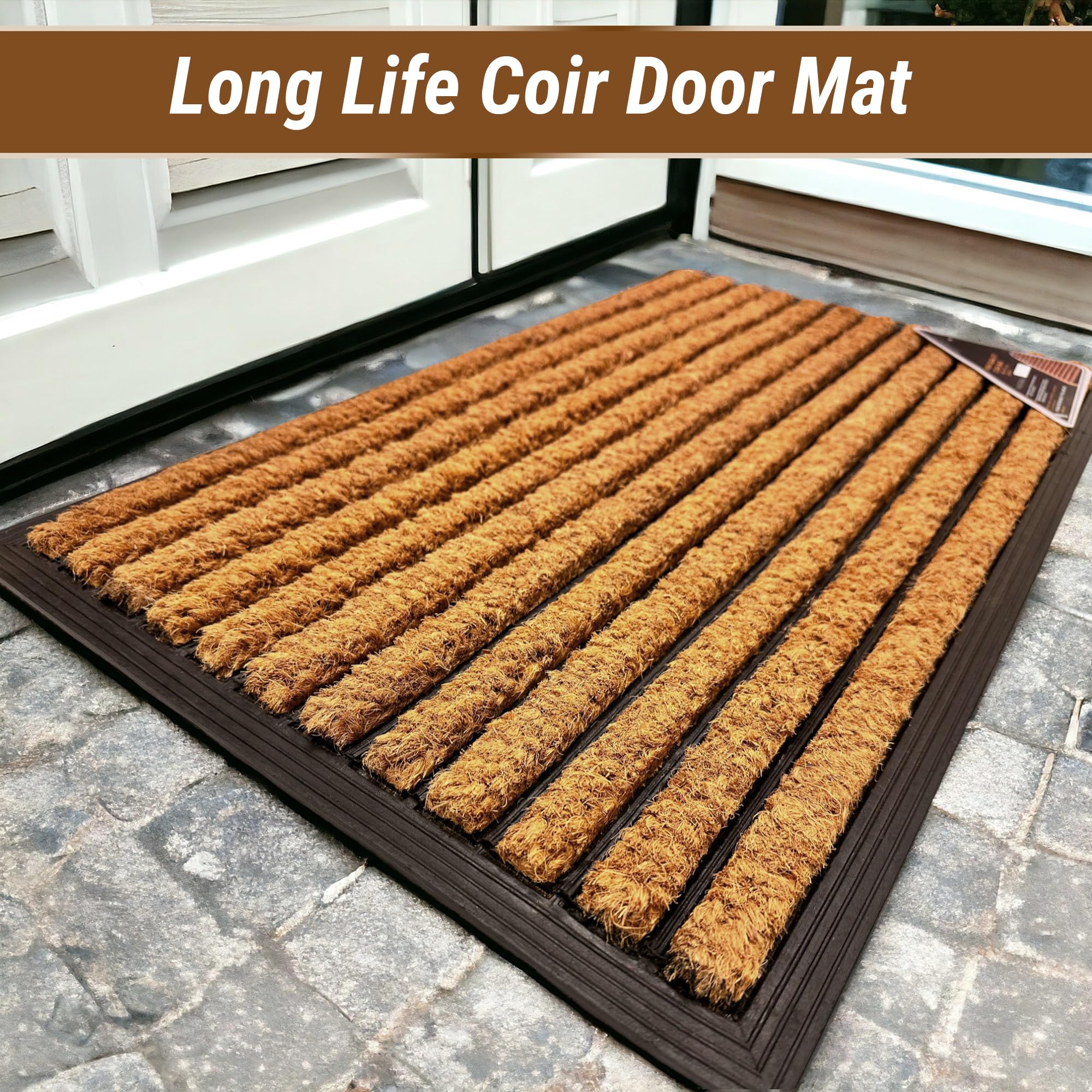 Lifestyle comfort ltd Bliss Coir Door Mat - Non Slip, Washable, Indoor/Outdoor | 45 x 75 cm 6