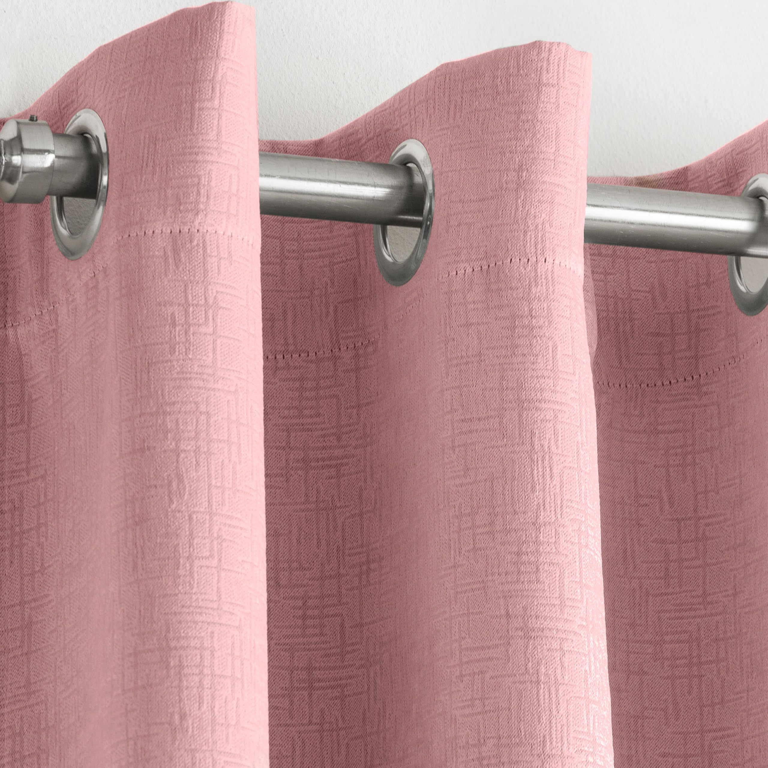 Enhanced Living Vogue Blush Pink Thermal Dim Out Curtains - Eyelet, 46 x 54 inch, Noise Reducing 2
