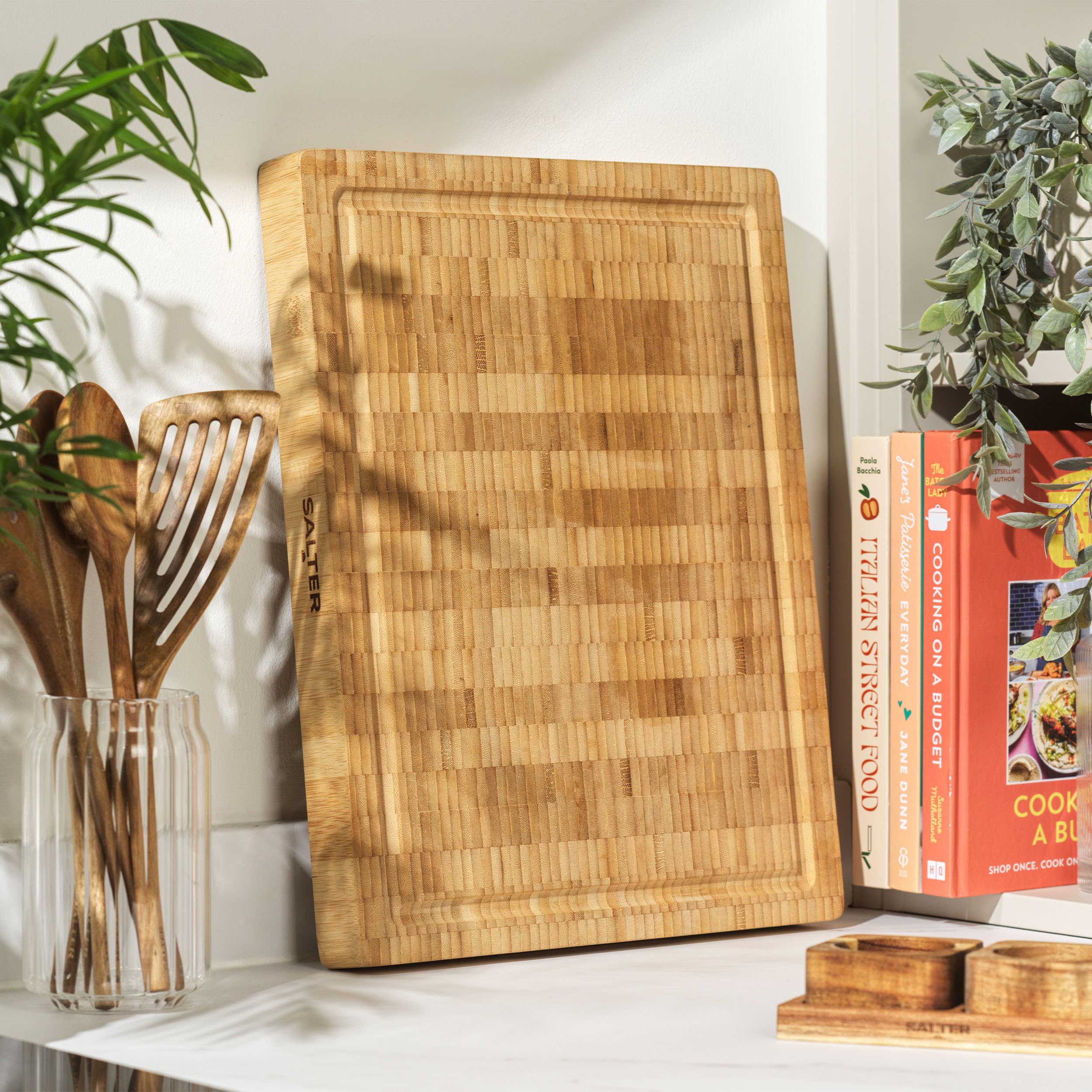 Salter Bamboo Chopping Board - Large Wooden Butchers Block | 42 x 32 cm | Heavy Duty 6