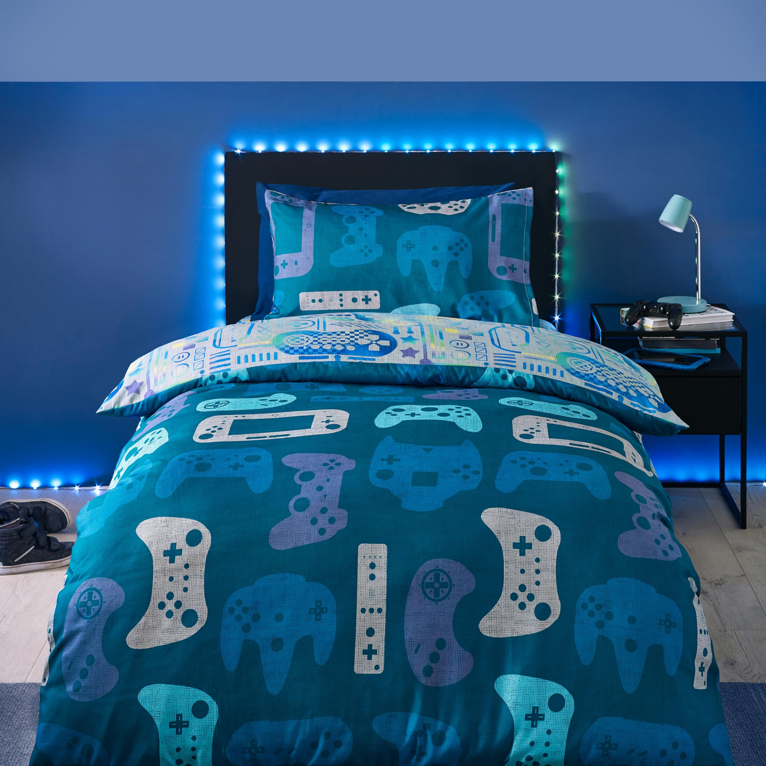 Catherine Lansfield Kids Gamer So Soft Single Duvet Cover Set | Reversible Microfibre | Grey 2