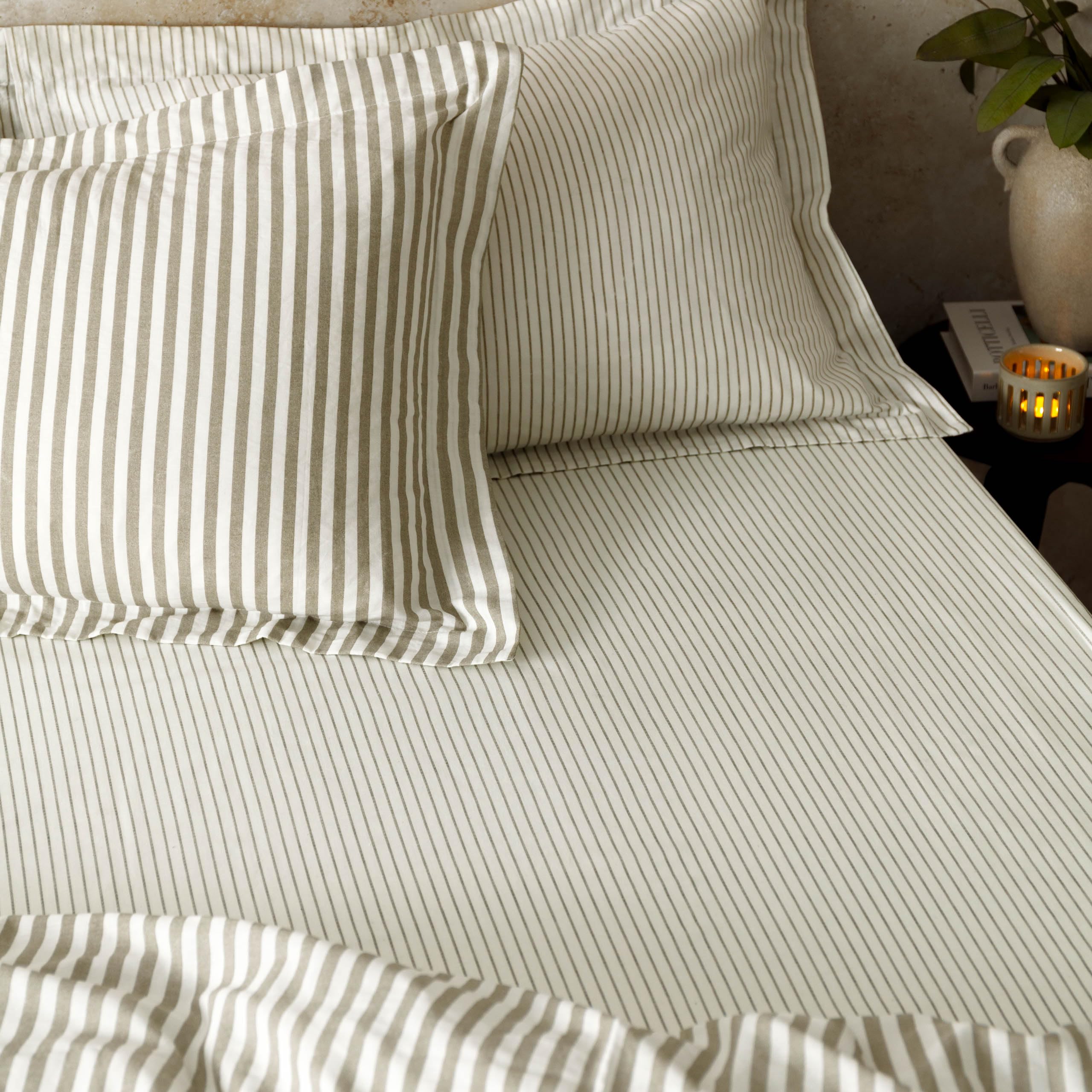 furn. Hebden Mélange Stripe Pillowcase Pair - 100% Cotton | 50 x 75cm | Mole 4