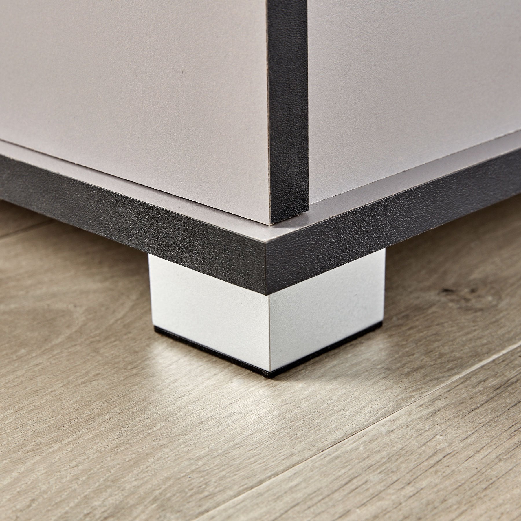 Home Source Large Wooden Storage Chest Ottoman - Grey | 100cm W x 40cm D 4