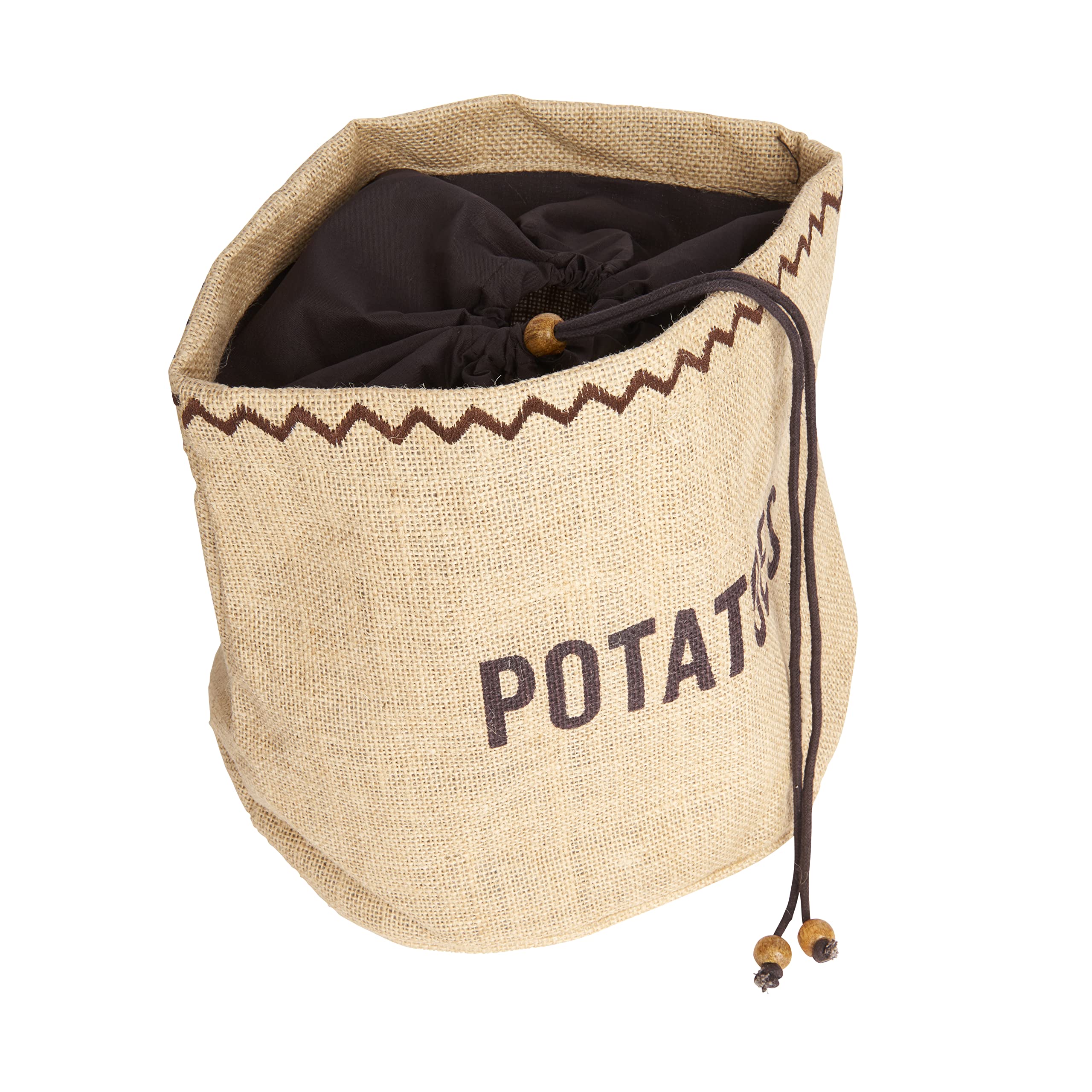 KitchenCraft Natural Elements Potato Storage Bag - Hessian with Blackout Lining | 24 x 24 cm | Brown 7