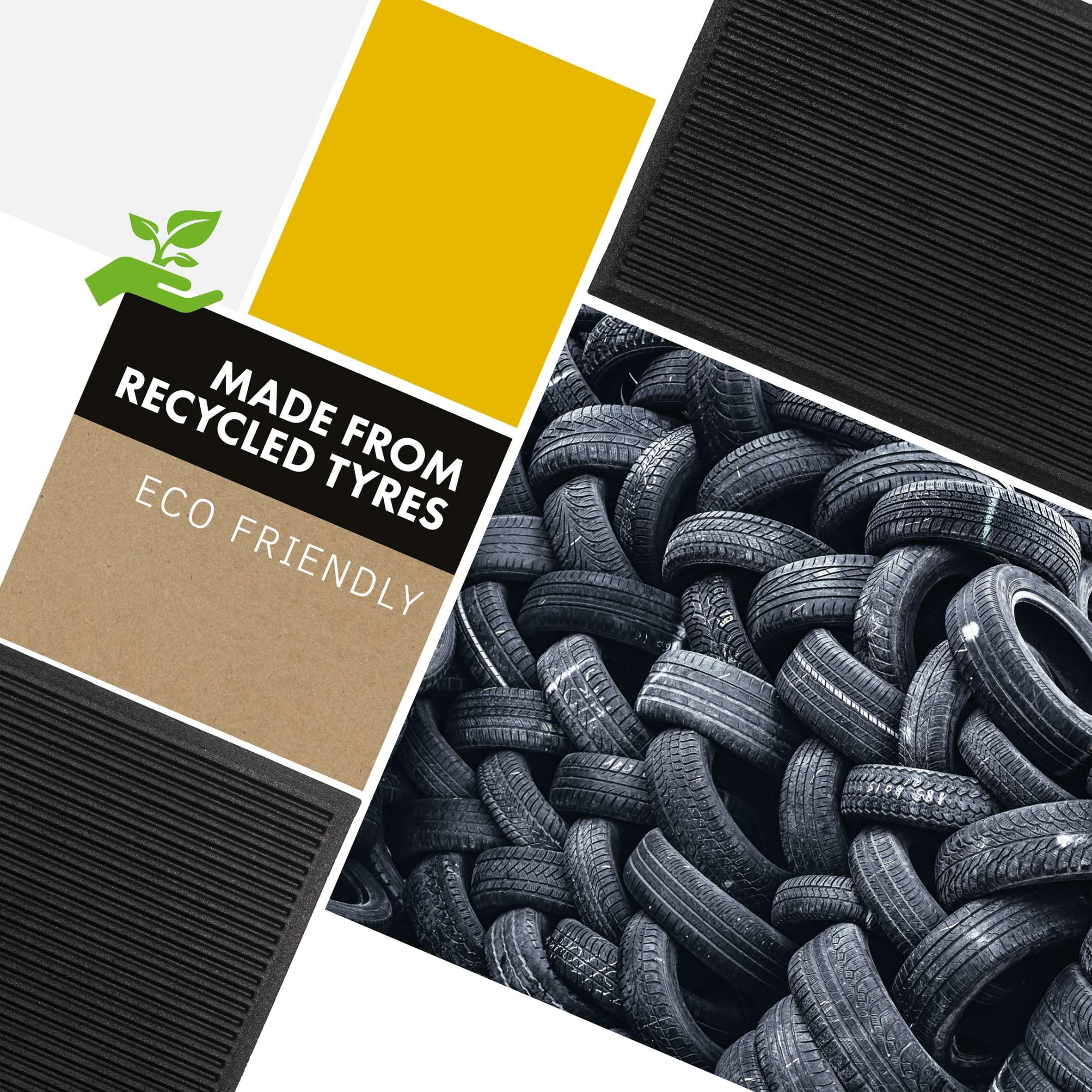 Nicoman Ribbed Harmony Outdoor Doormat - Heavy Duty Boot Scraper | 60L x 40W cm | Recycled Rubber 7